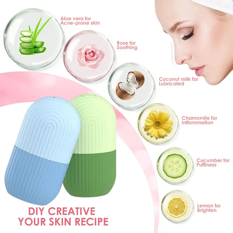 NNETM Rouleau de glace en silicone pour le visage : Sculpte, apaise, redessine, rafraîchit et masse pour la détente