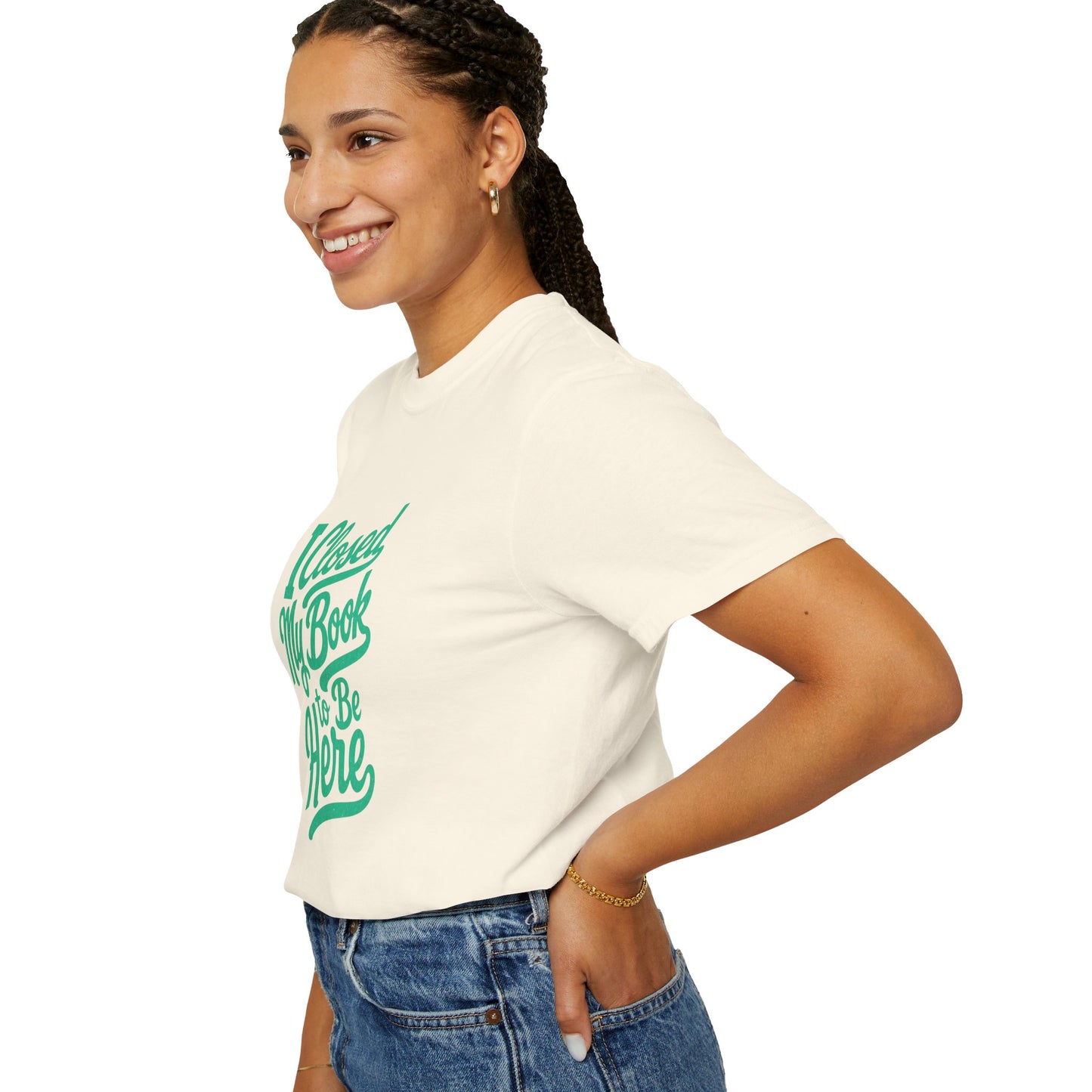 "I Closed My Book To Be Here" T-Shirt — Funny Reader Shirt for Book Lovers