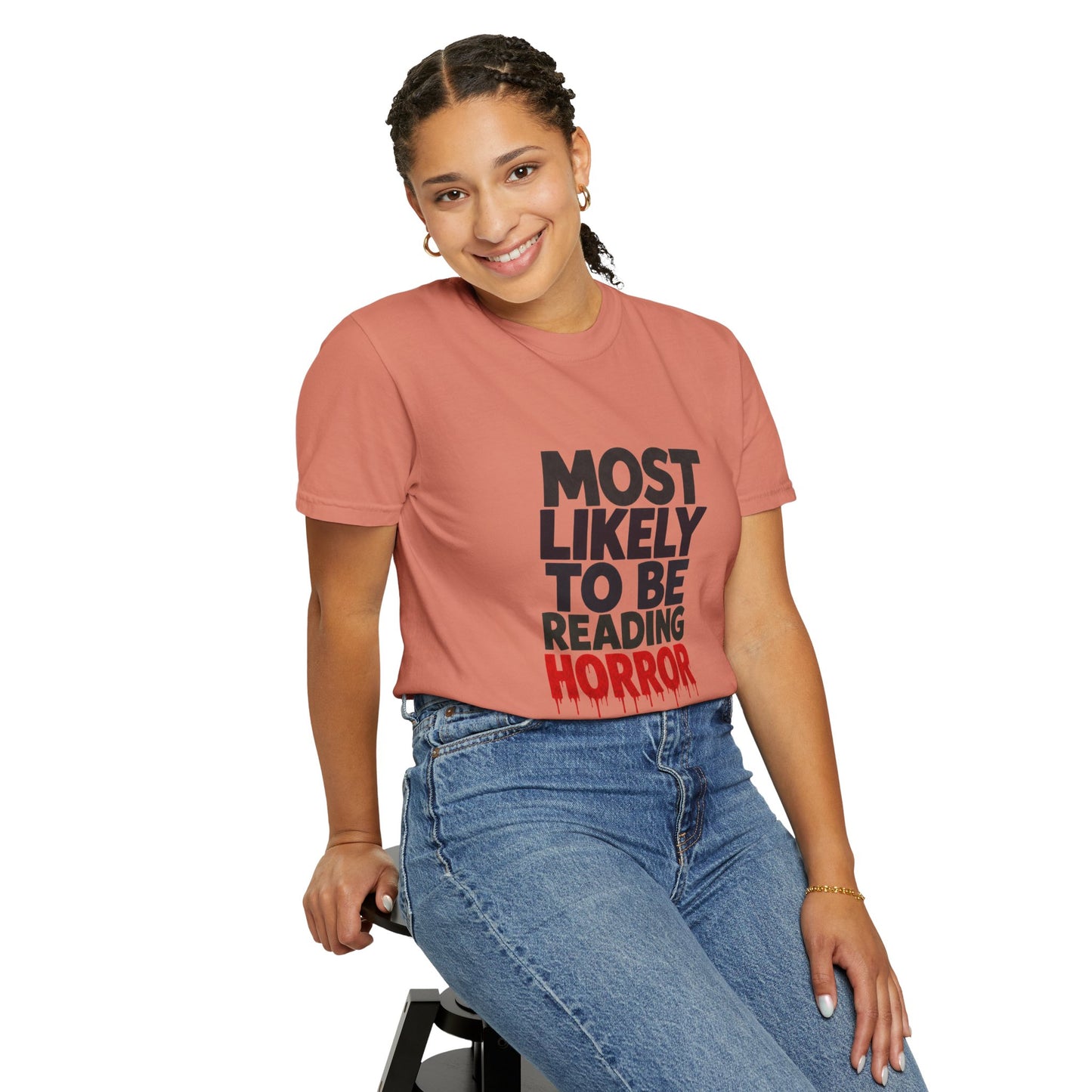 Horror Reader T-Shirt — "Most Likely to Be Reading Horror" Graphic Tee