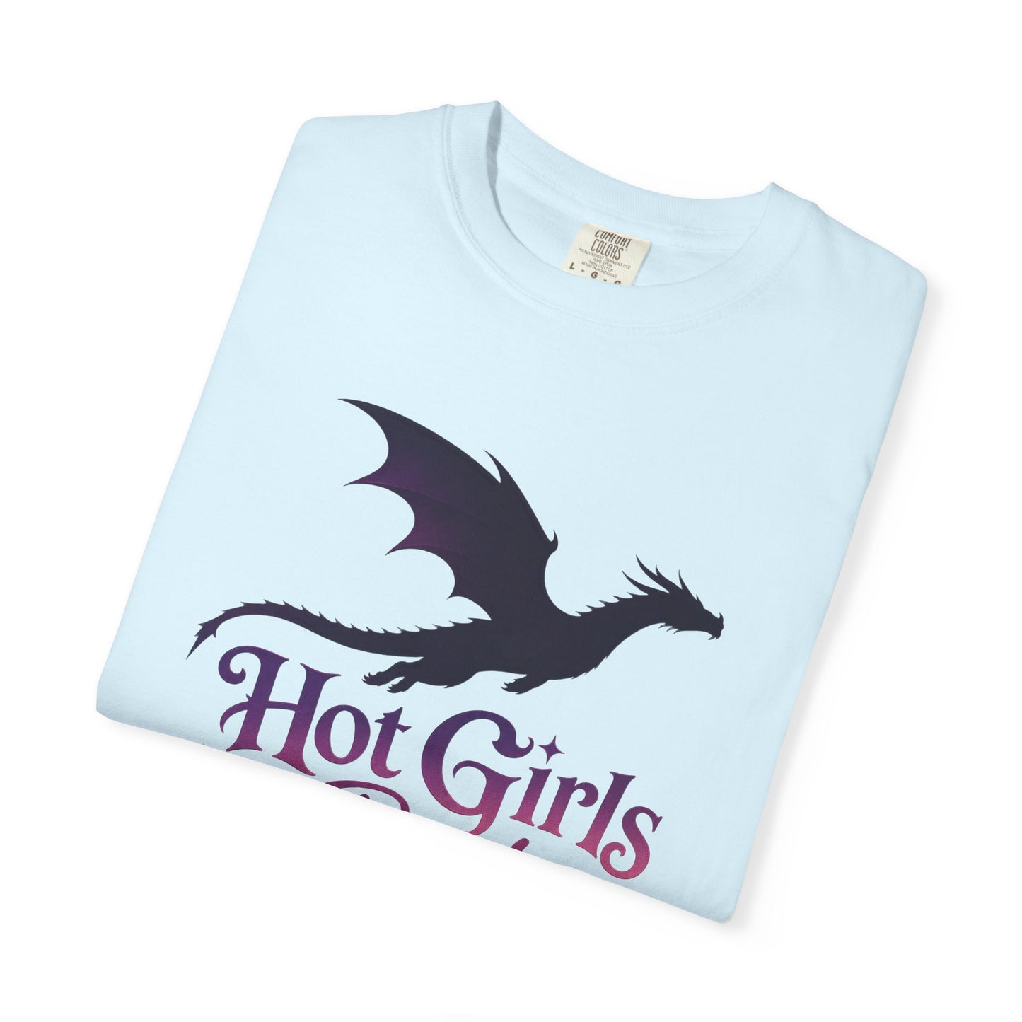 Fantasy Reader T‑Shirt — "Hot Girls Read Fantasy" Dragon Graphic