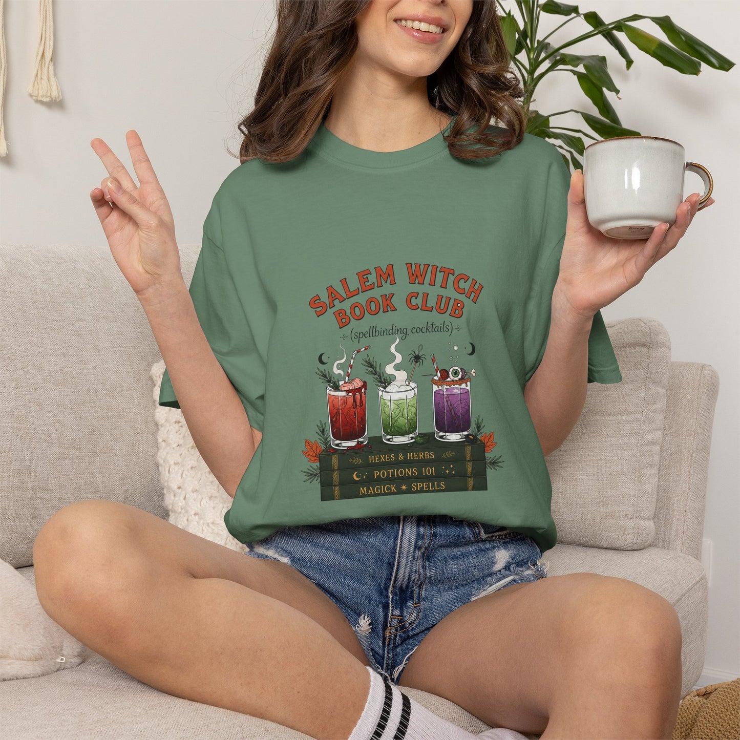 "Salem Witch Book Club" T-Shirt — Whimsical Witchy Reading Tee