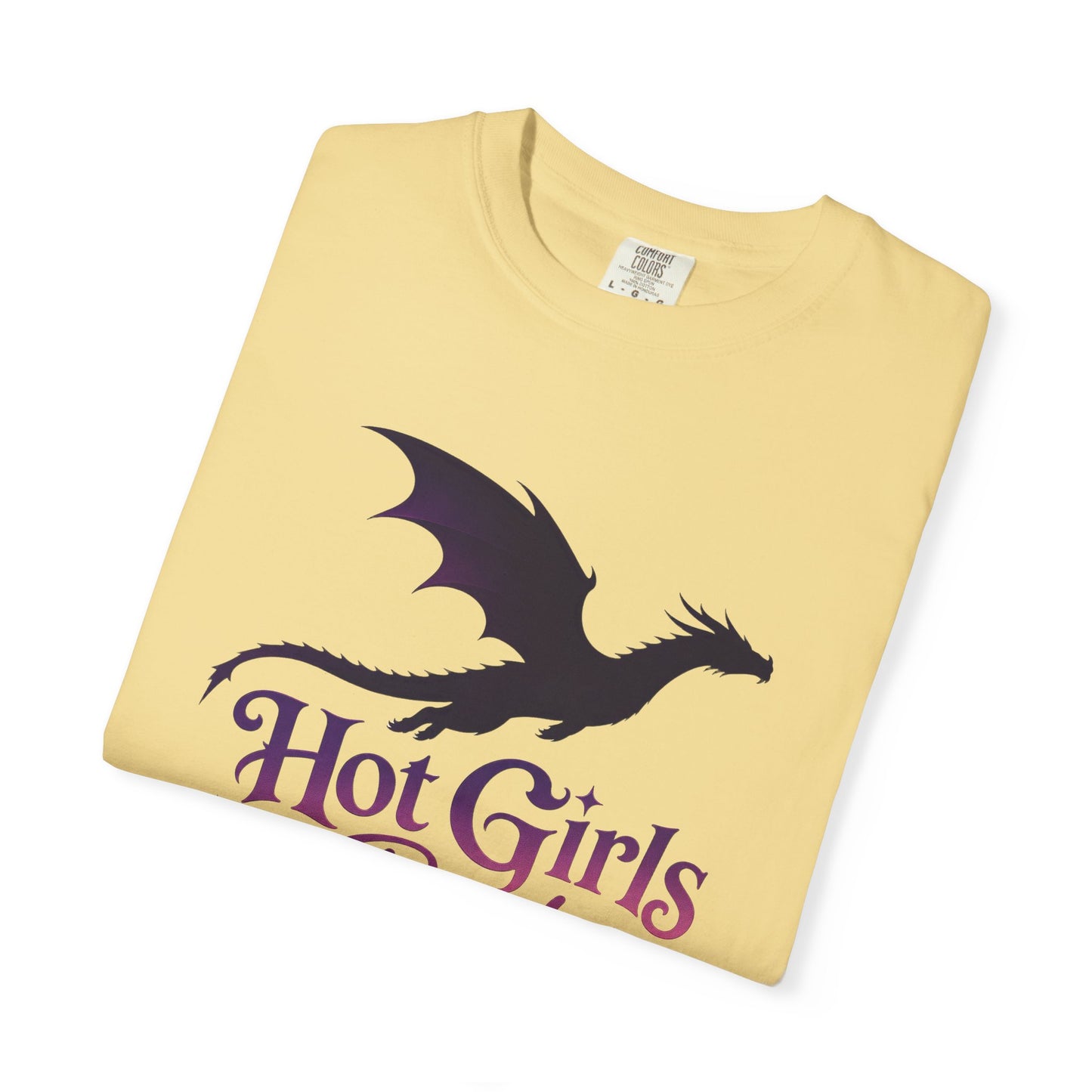 Fantasy Reader T‑Shirt — "Hot Girls Read Fantasy" Dragon Graphic