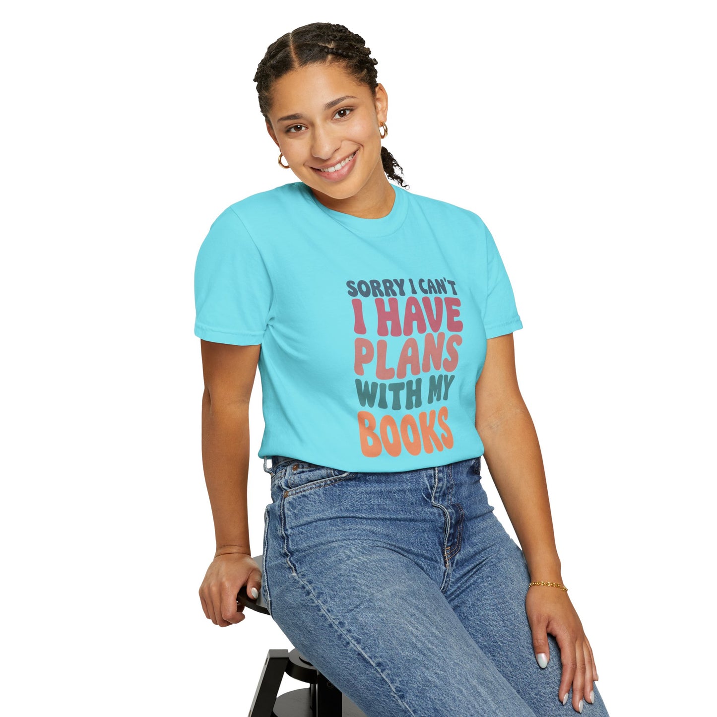 Book Lover T-Shirt — "Sorry I Can't, I Have Plans With My Books" Graphic Tee