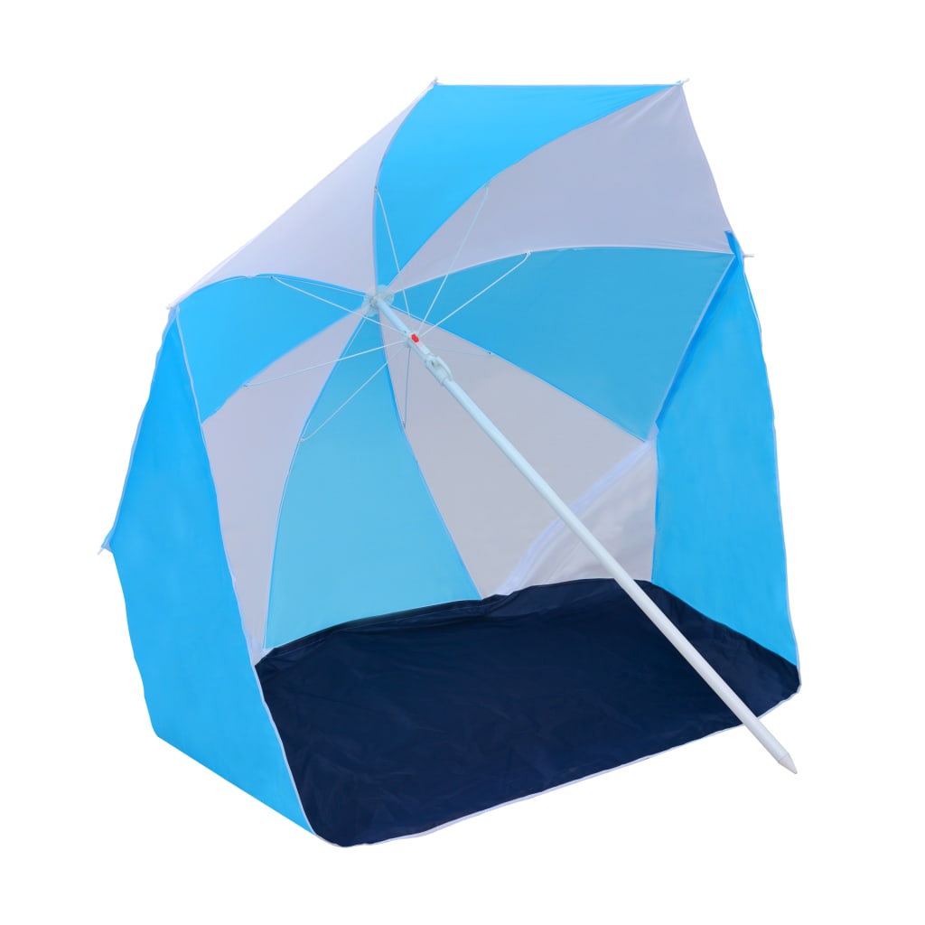Parasol de plage NNEVL bleu et blanc 180 cm Tissu