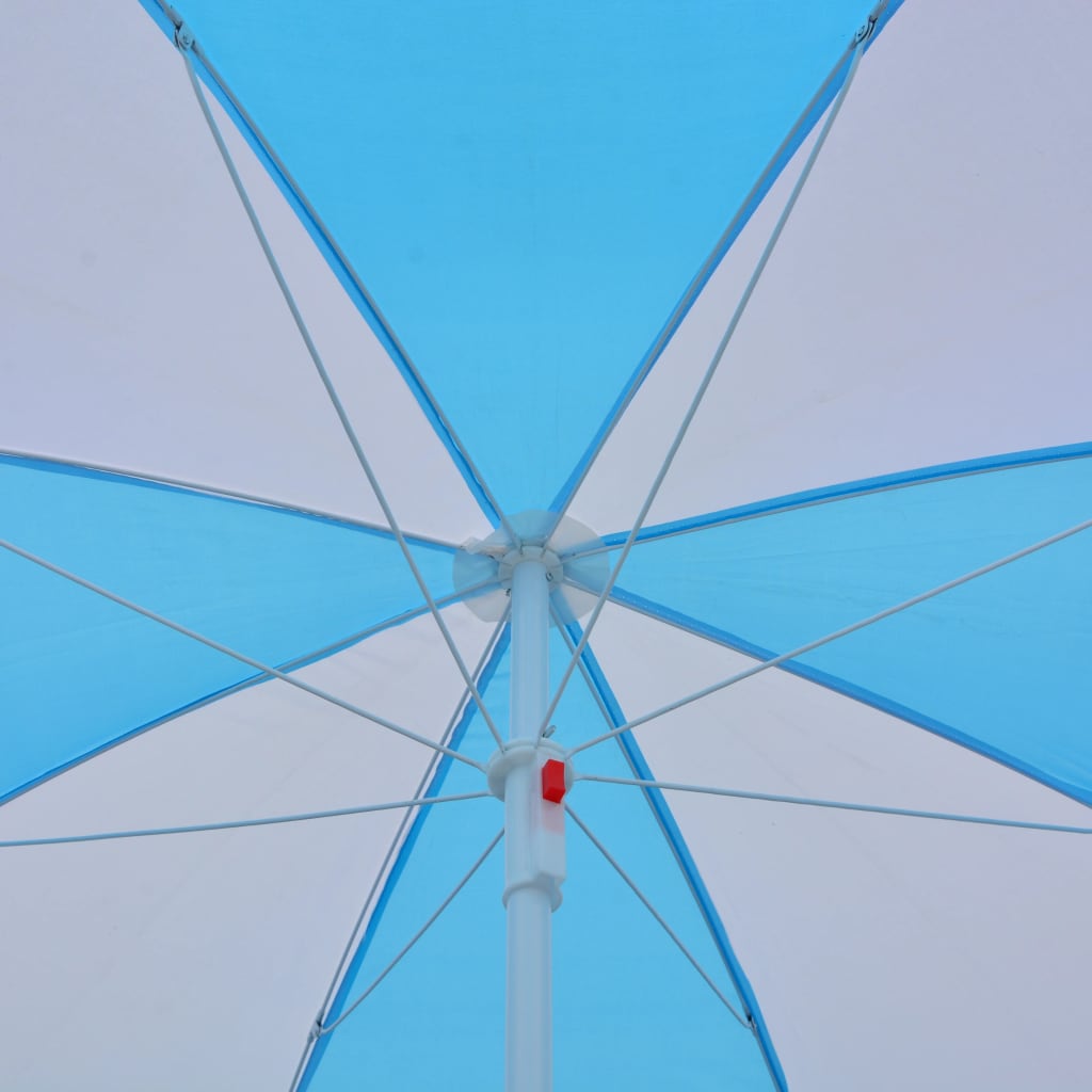 Parasol de plage NNEVL bleu et blanc 180 cm Tissu