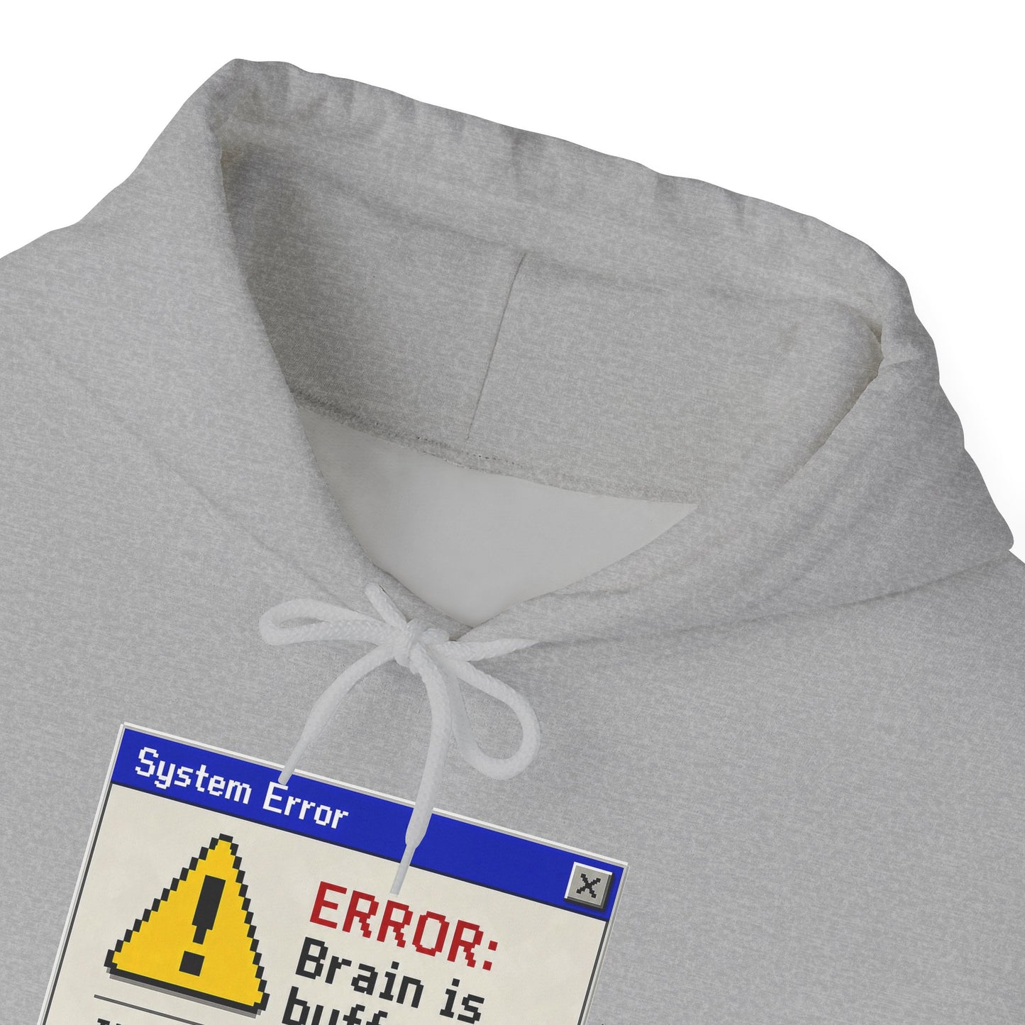 Neurospicy "ERROR: Brain is buffering" Retro Computer Alert Graphic Hoodie