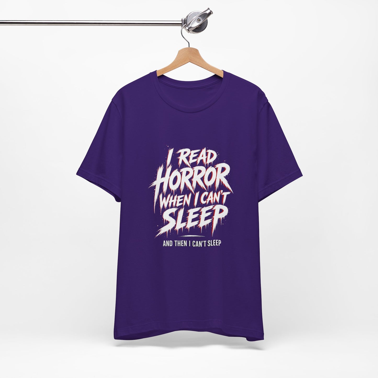 Airlume Cotton - Horror Reader Tee — "I Read Horror When I Can’t Sleep" Graphic T-Shirt