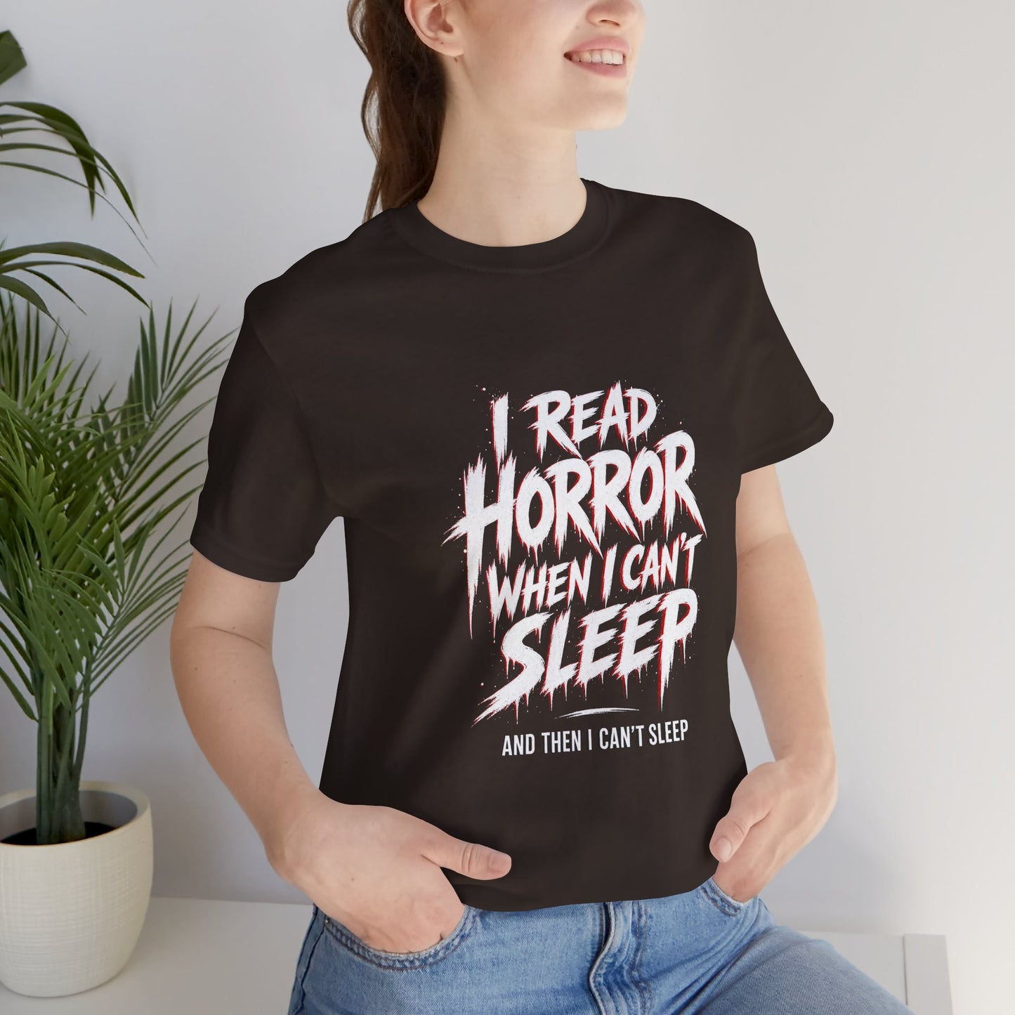 Airlume Cotton - Horror Reader Tee — "I Read Horror When I Can’t Sleep" Graphic T-Shirt