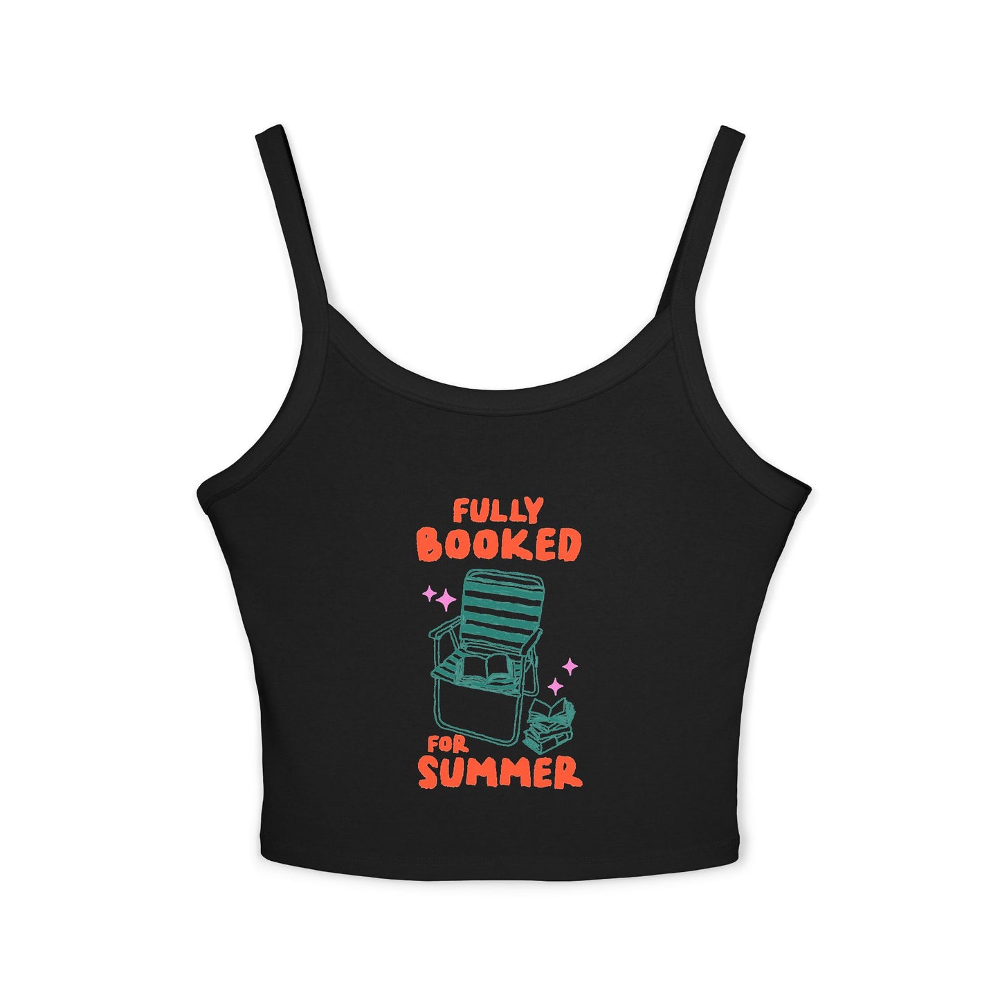 "Fully Booked for Summer" Tank Top — Beach Chair Reading Crop Top