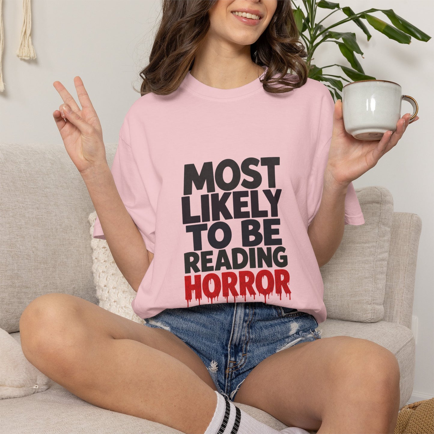 Horror Reader T-Shirt — "Most Likely to Be Reading Horror" Graphic Tee