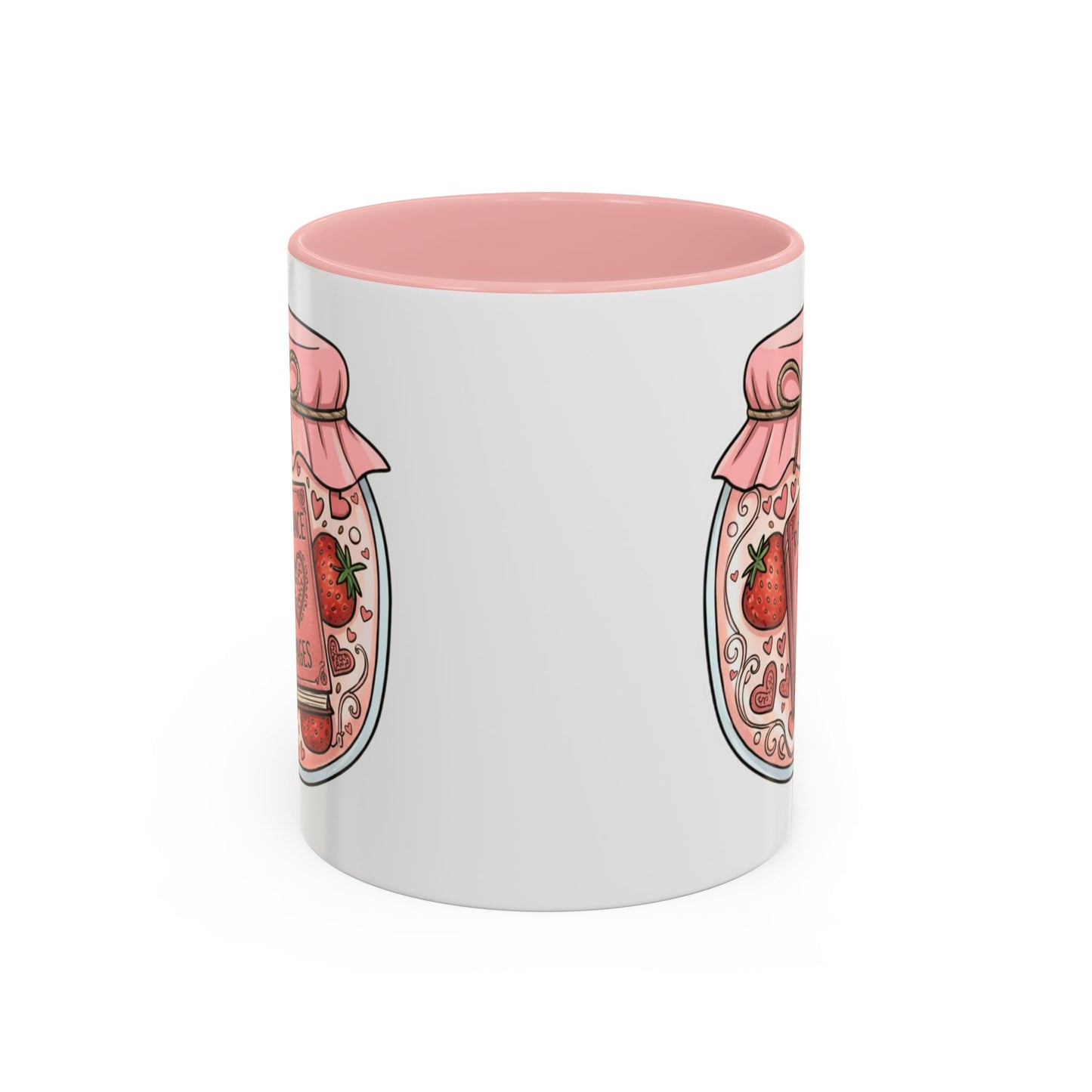 "Romance Pages" Jam Jar Coffee Mug — Cute Strawberry Jam Romance Readers Mug (11/15oz)