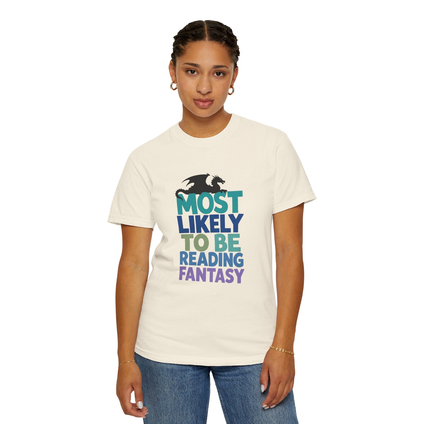 Fantasy Reader T-Shirt — "Most Likely to Be Reading Fantasy" Graphic Tee