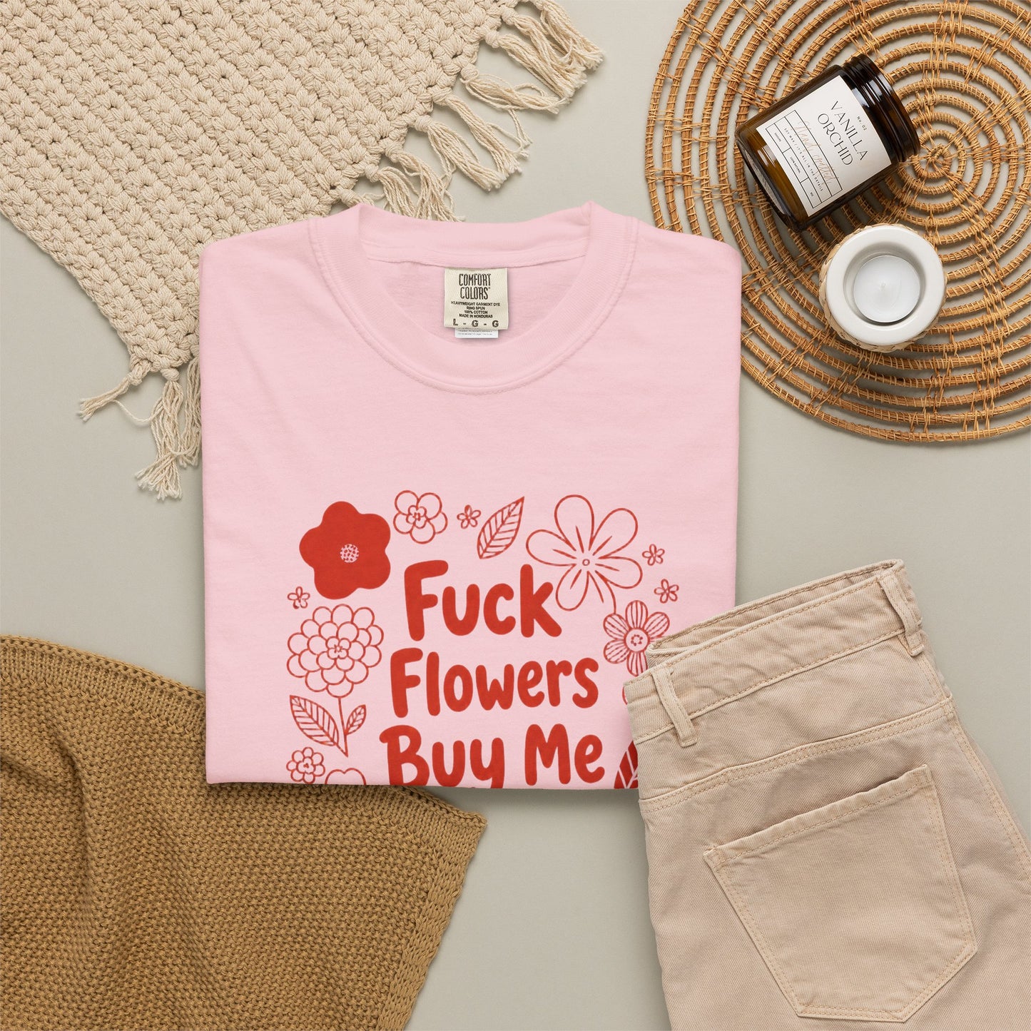 “Fuck Flowers Buy Me Books” Floral Graphic Tee