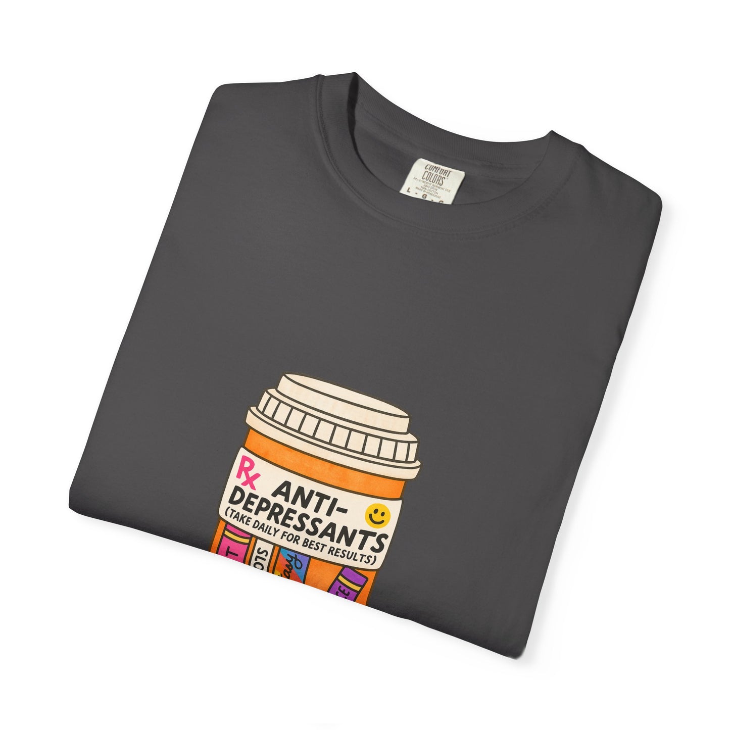T-Shirt — "Anti-Depressants" Coffee & Books Graphic Tee