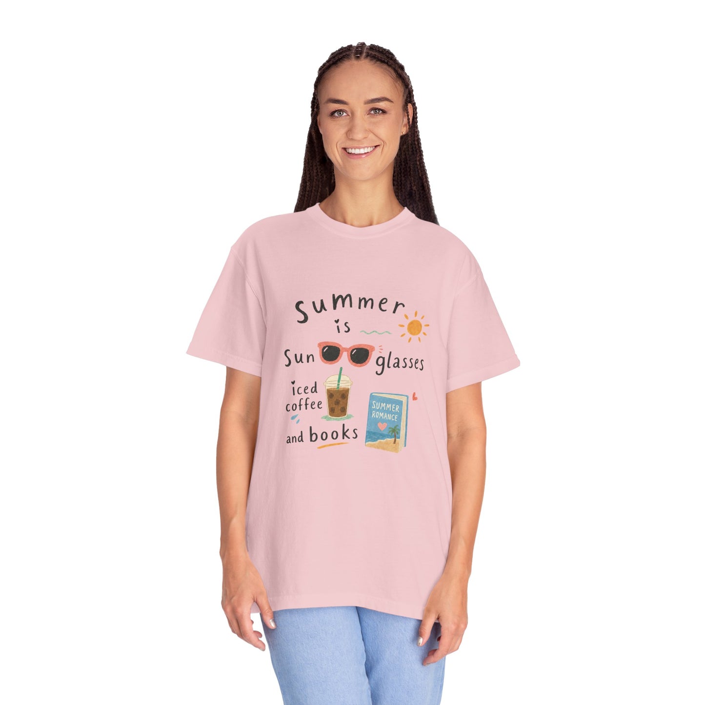 "Summer Is Sunglasses, Iced Coffee & Books" T-Shirt