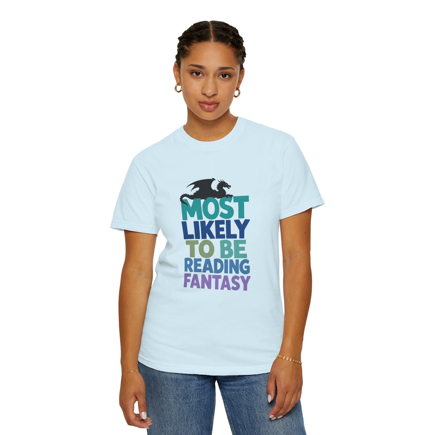 Fantasy Reader T-Shirt — "Most Likely to Be Reading Fantasy" Graphic Tee
