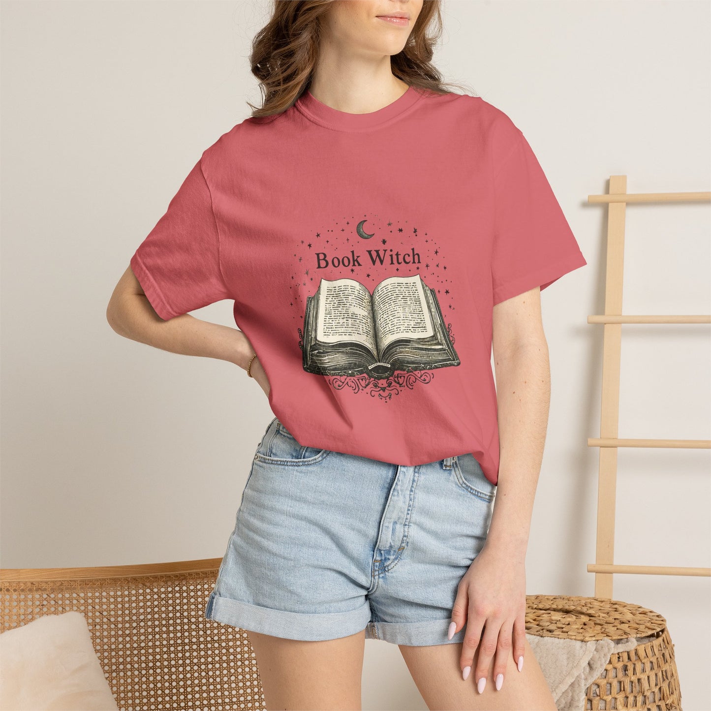 "Book Witch" T-Shirt — Vintage Open Spellbook Design for Readers & Witches