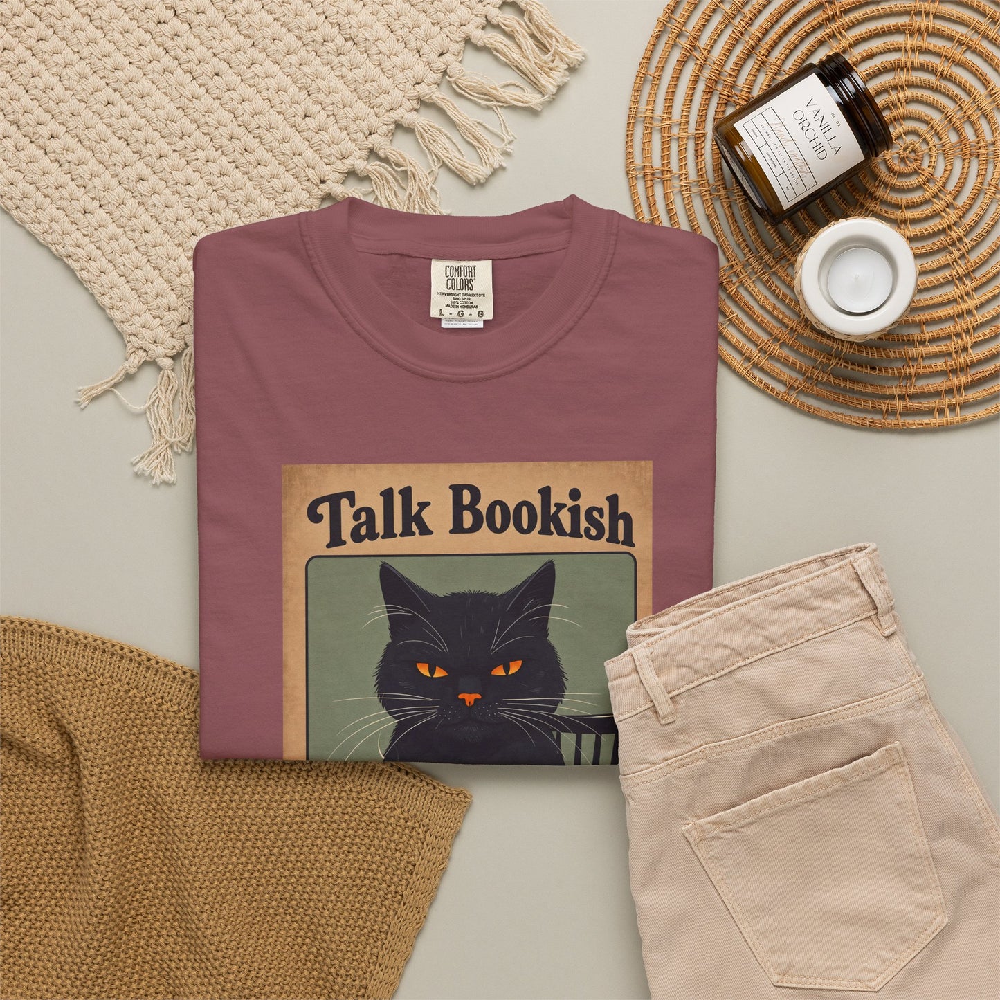 "Talk Bookish To Me" Cat T-Shirt