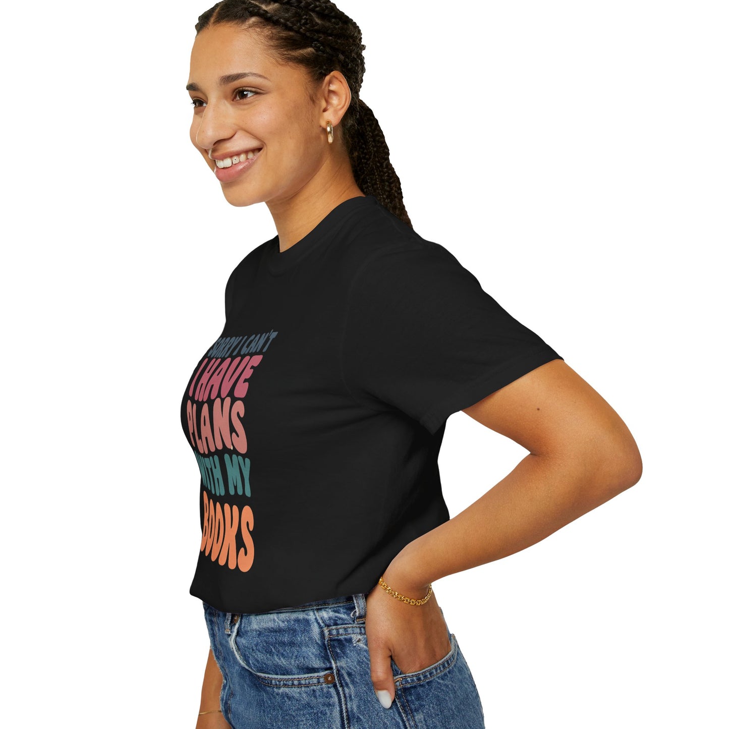 Book Lover T-Shirt — "Sorry I Can't, I Have Plans With My Books" Graphic Tee