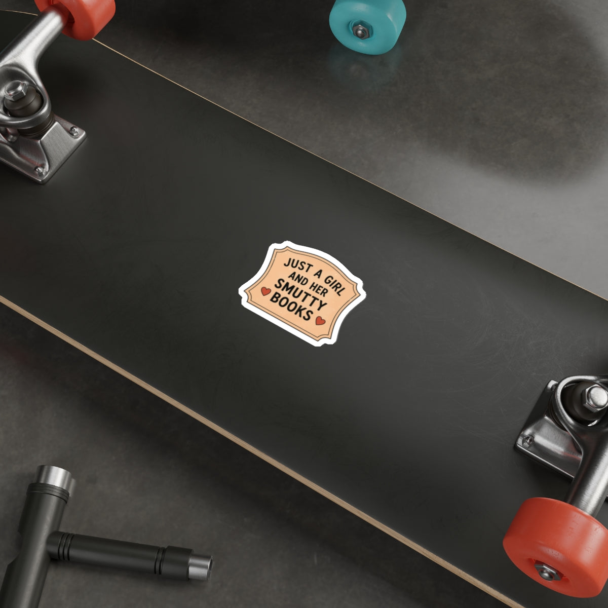 Die-Cut Sticker — "Just a Girl and Her Smutty Books" (Book Lover, Funny Romantic Reading Sticker)