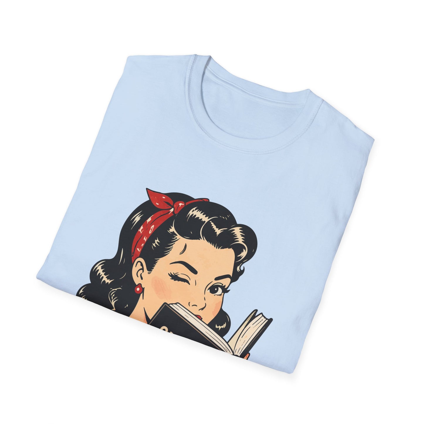 Lightweight Fabric - Vintage Pin-up Reading Tee — "Smutty Content" Graphic T-Shirt