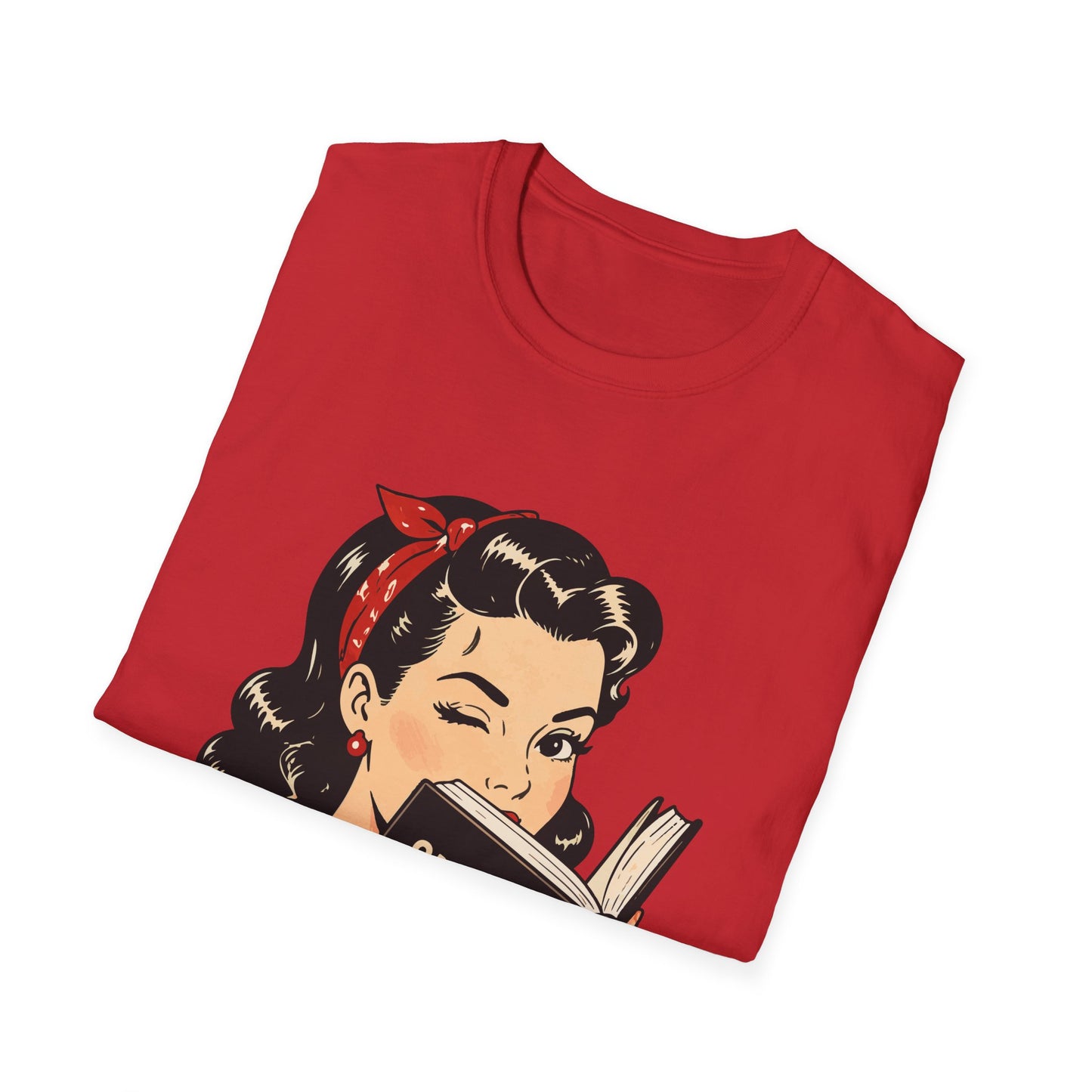 Lightweight Fabric - Vintage Pin-up Reading Tee — "Smutty Content" Graphic T-Shirt