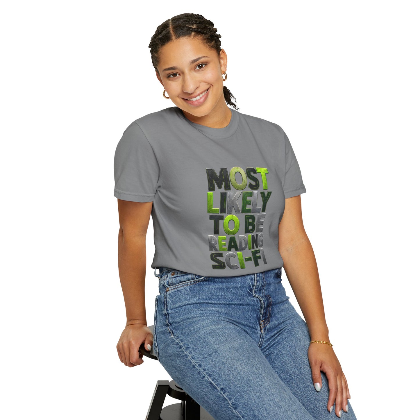 "Most Likely To Be Reading Sci‑Fi" T-Shirt for Science Fiction Book Lovers