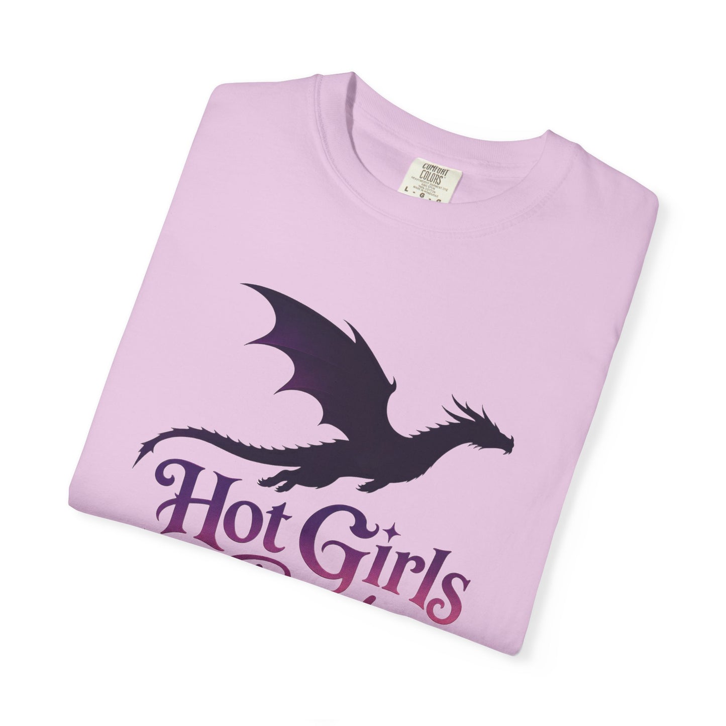 Fantasy Reader T‑Shirt — "Hot Girls Read Fantasy" Dragon Graphic