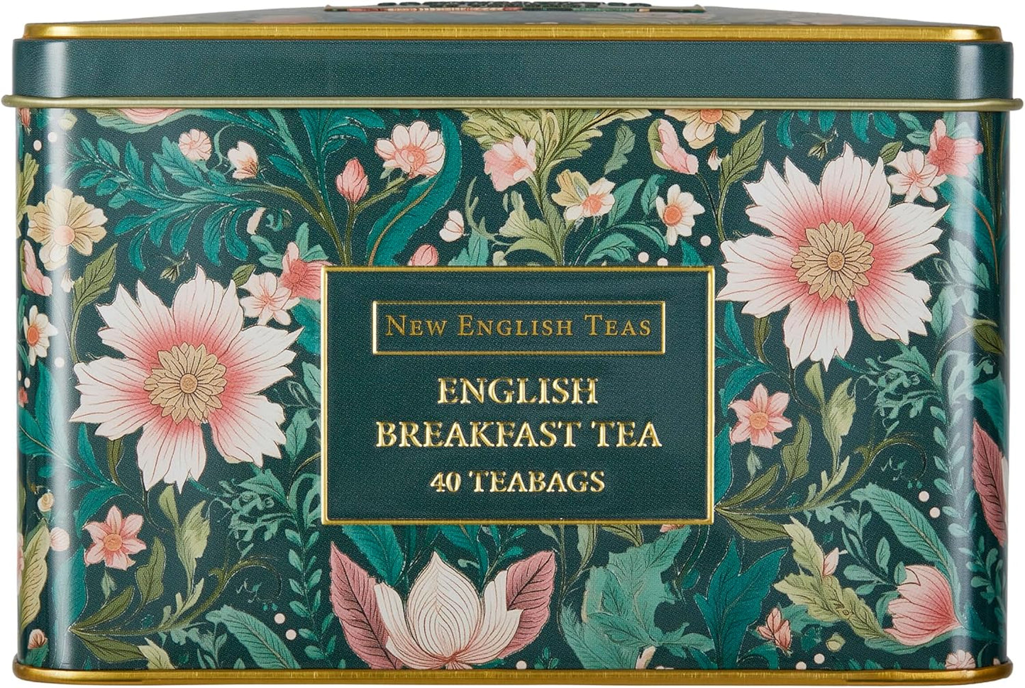 Boîte à thé New English Teas "Jardin Victorien" avec 40 sachets de thé English Breakfast, inspirée des styles de broderie et de textile