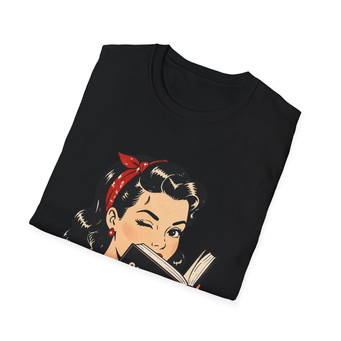 Lightweight Fabric - Vintage Pin-up Reading Tee — "Smutty Content" Graphic T-Shirt