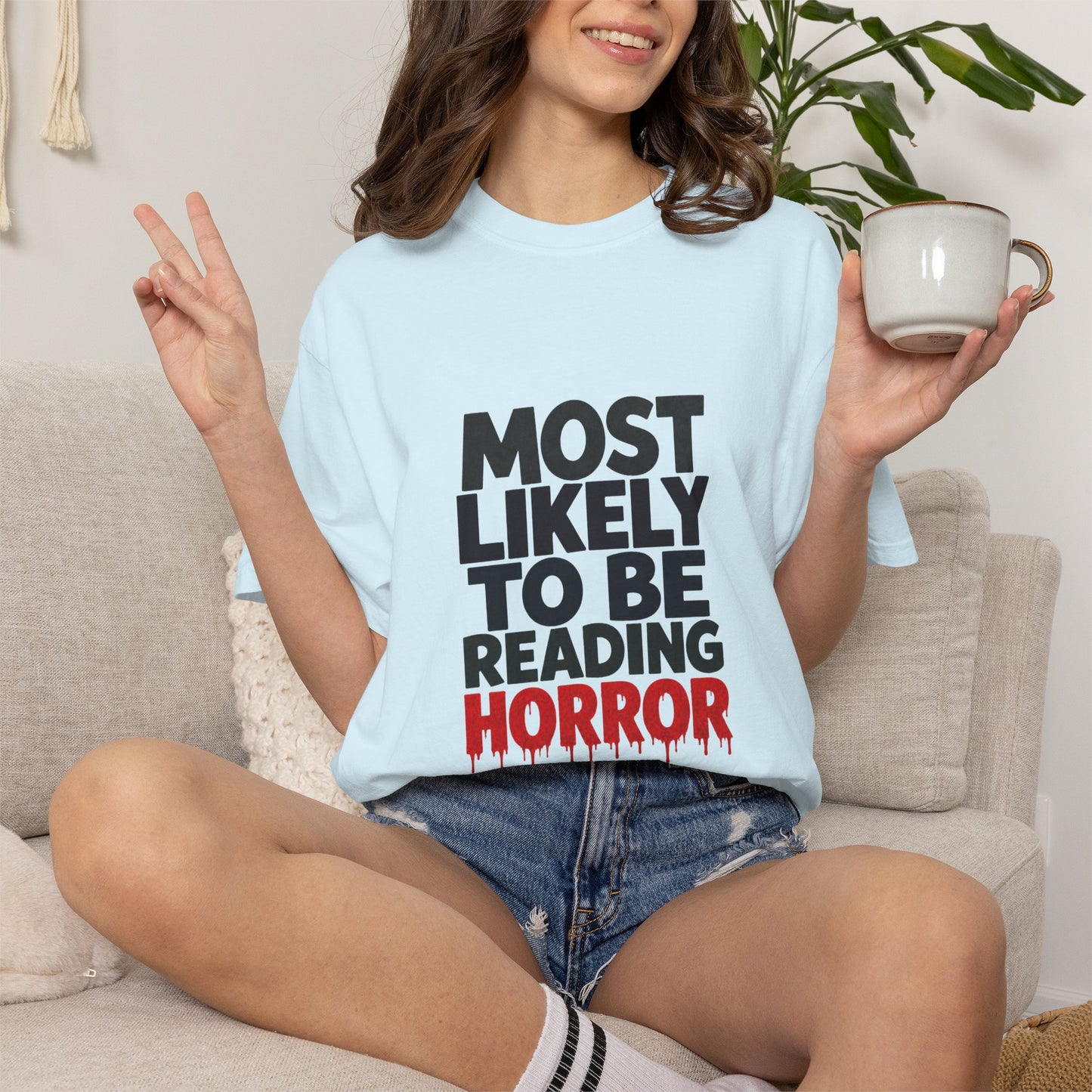 Horror Reader T-Shirt — "Most Likely to Be Reading Horror" Graphic Tee