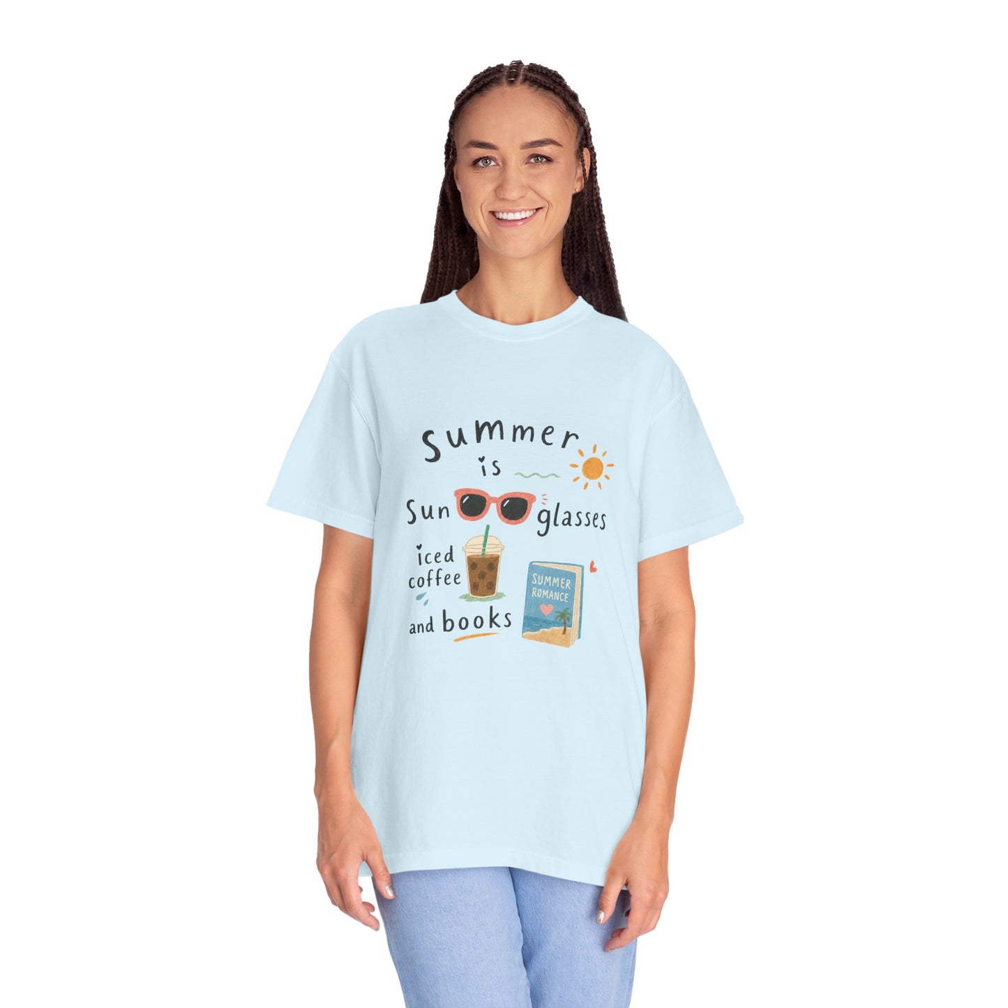 "Summer Is Sunglasses, Iced Coffee & Books" T-Shirt