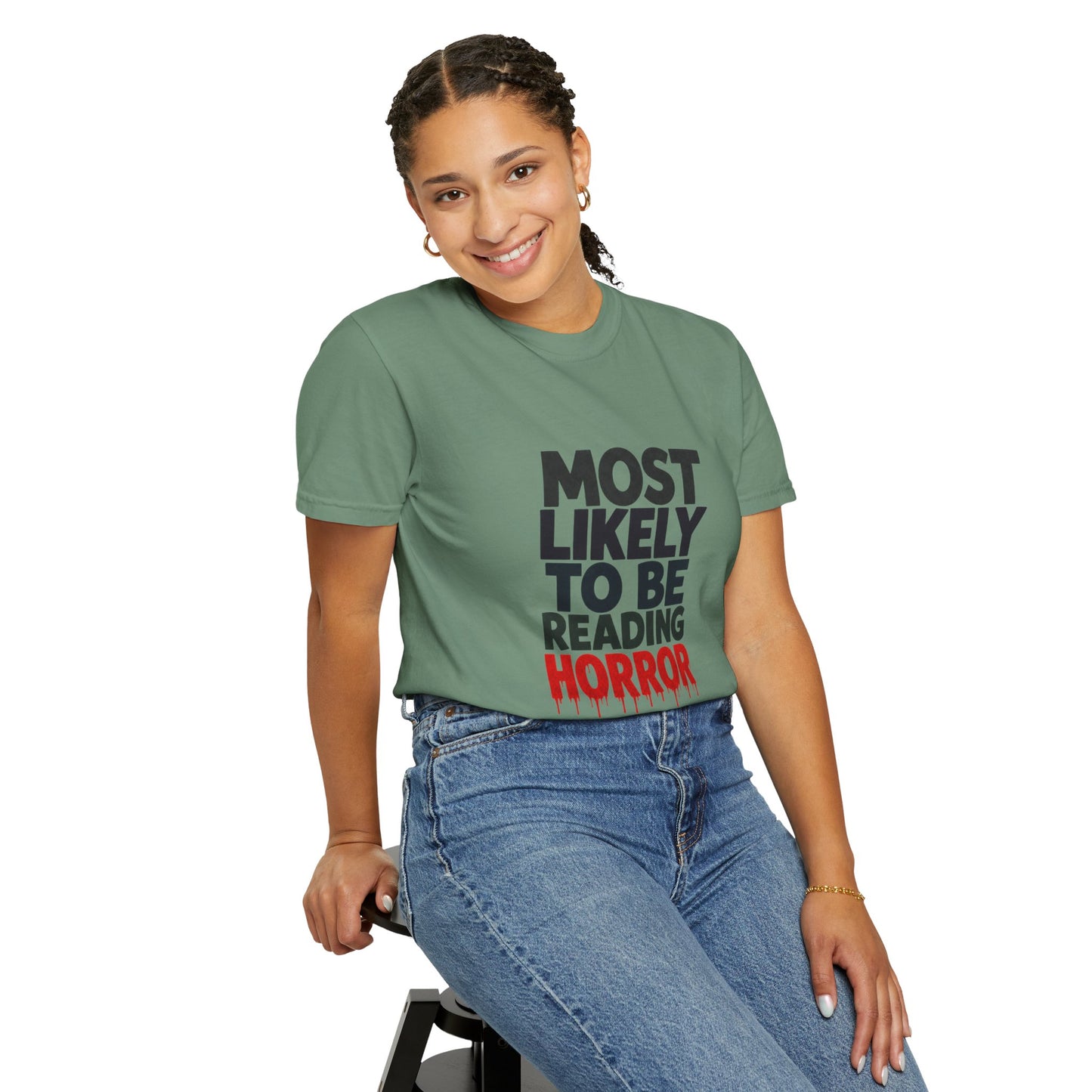 Horror Reader T-Shirt — "Most Likely to Be Reading Horror" Graphic Tee