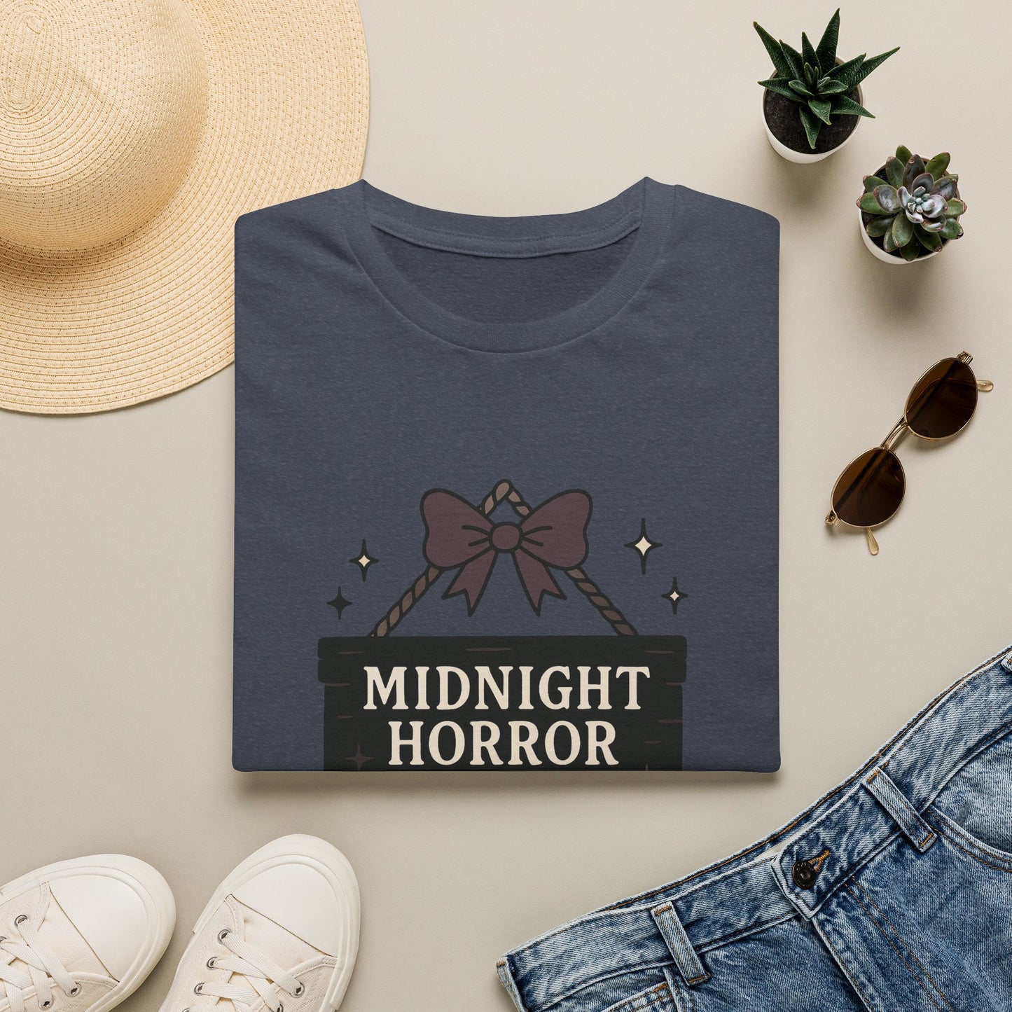 Lightweight Fabric - "Midnight Horror Reader" T-Shirt — Spooky Book Lover Graphic Tee