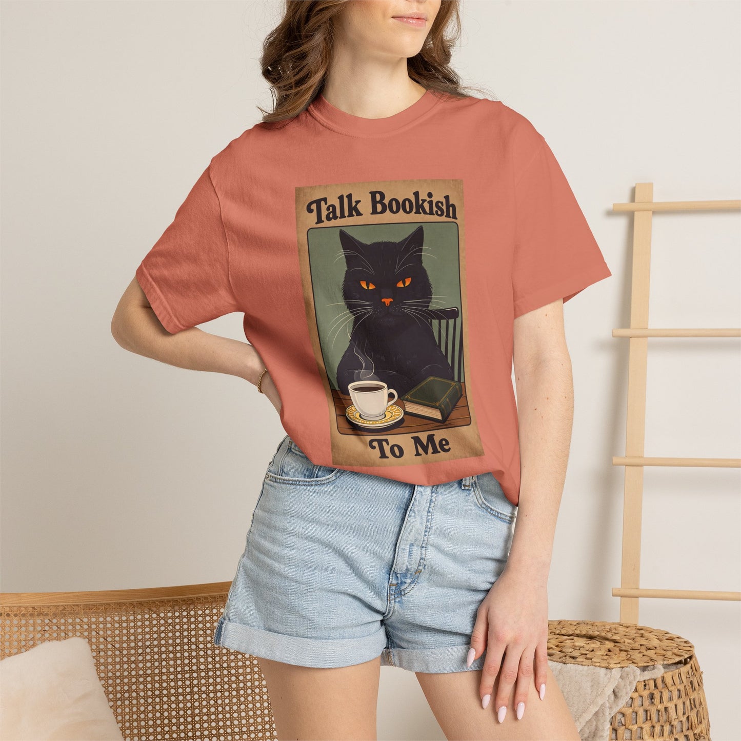 "Talk Bookish To Me" Cat T-Shirt