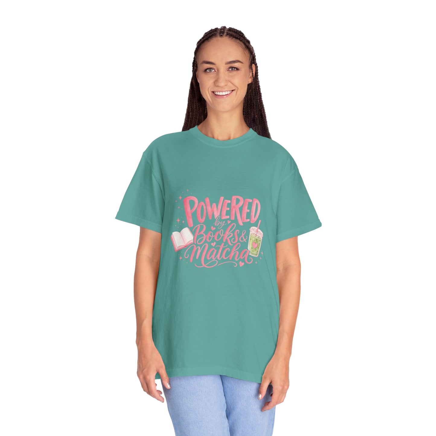 "Powered by Books & Matcha" T-Shirt