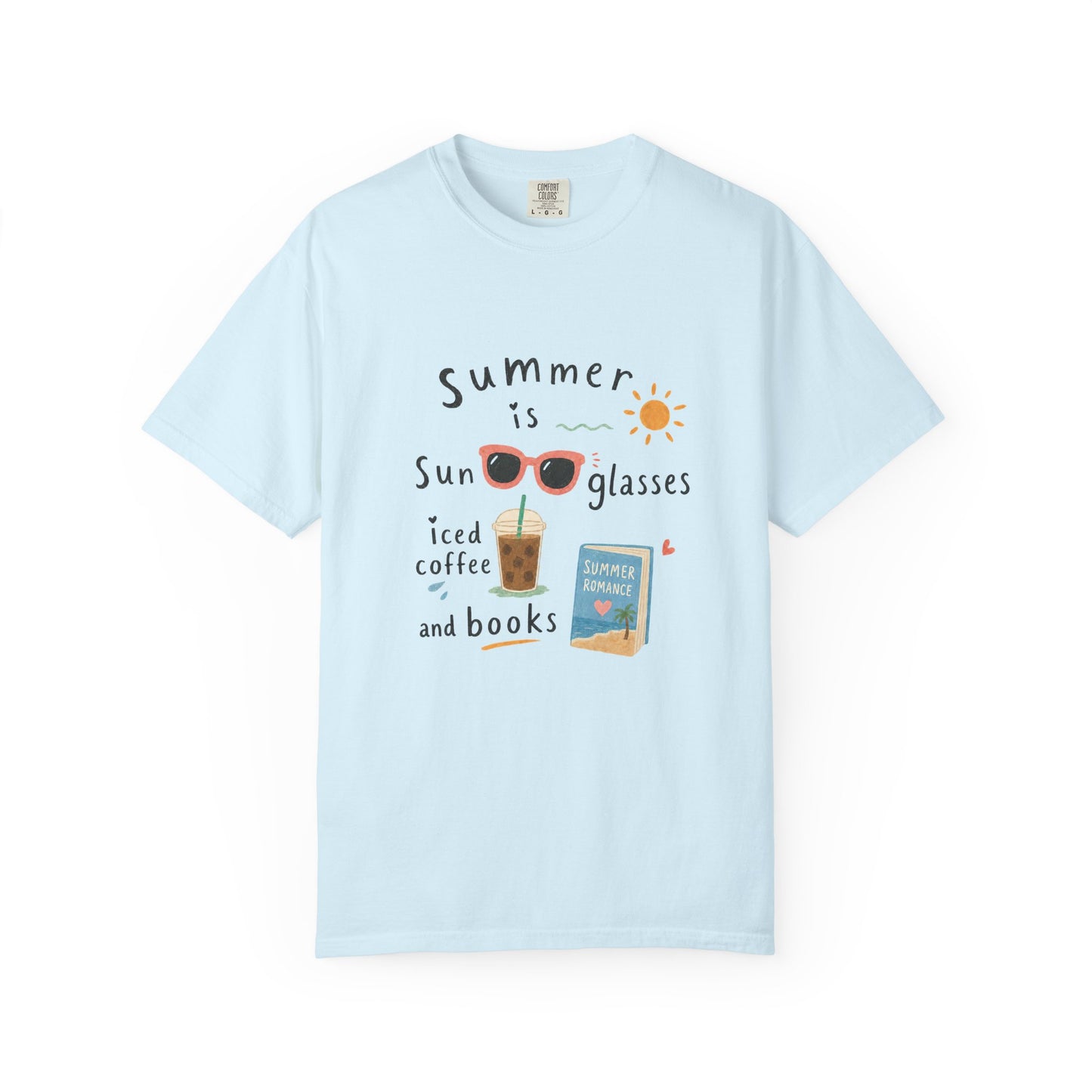 "Summer Is Sunglasses, Iced Coffee & Books" T-Shirt