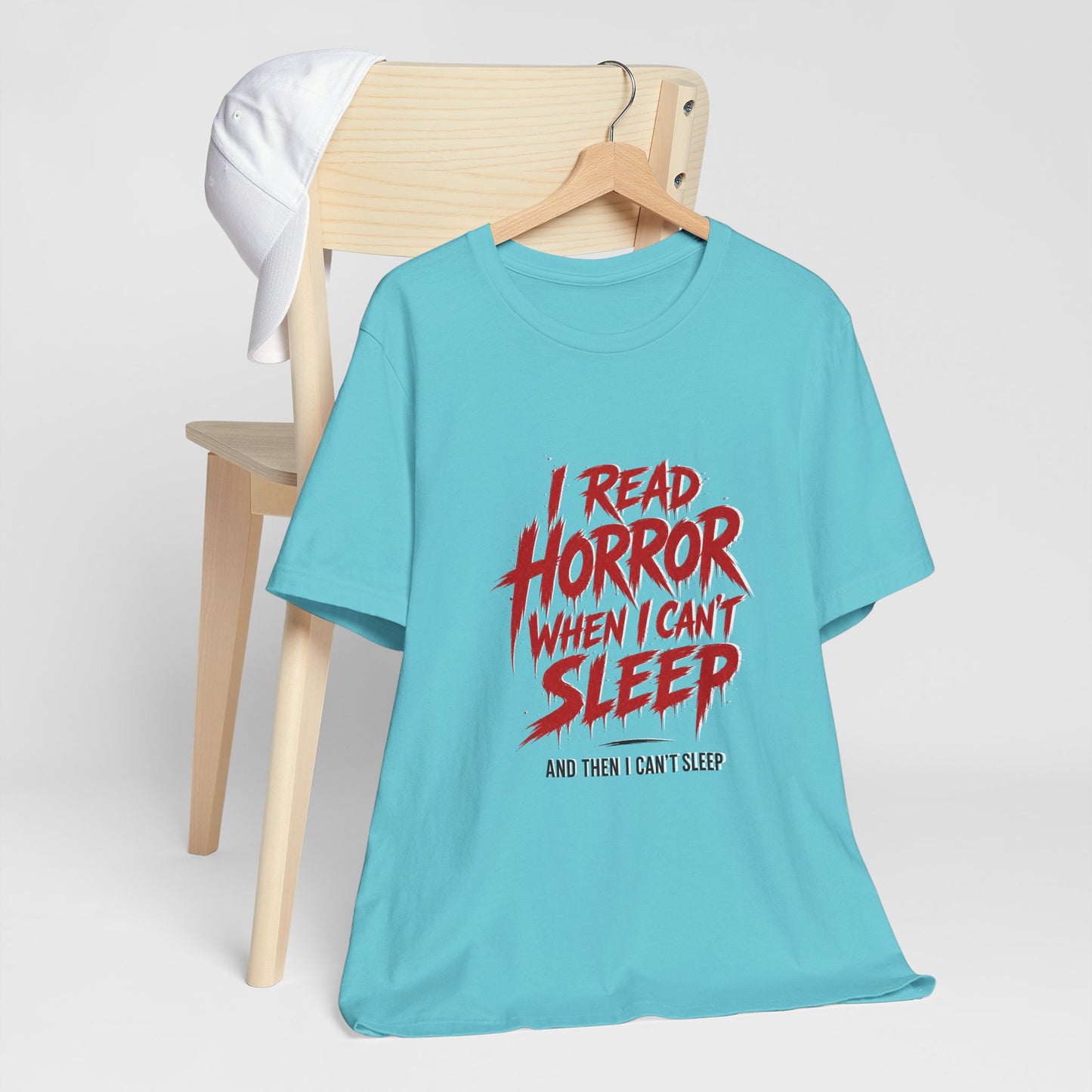 Airlume Cotton - Horror Reader Tee — "I Read Horror When I Can’t Sleep" Graphic T-Shirt