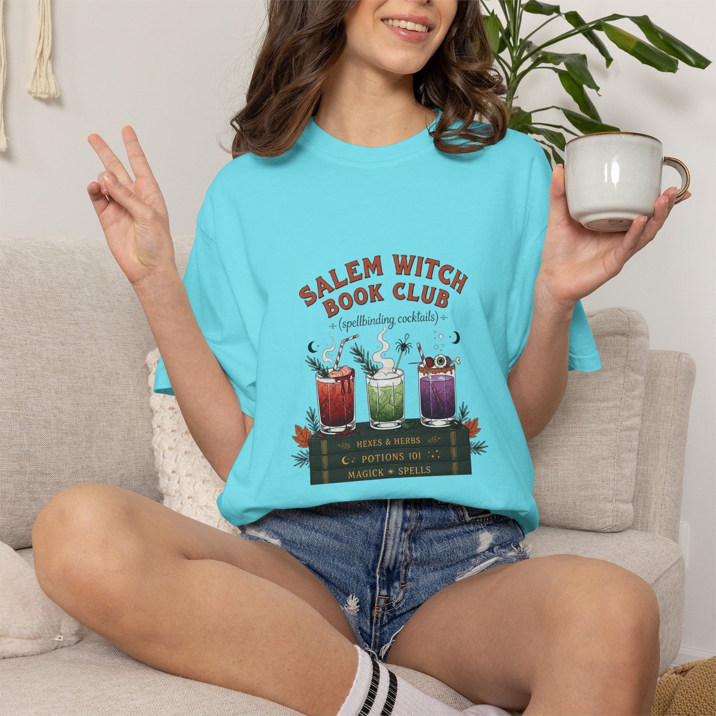 "Salem Witch Book Club" T-Shirt — Whimsical Witchy Reading Tee