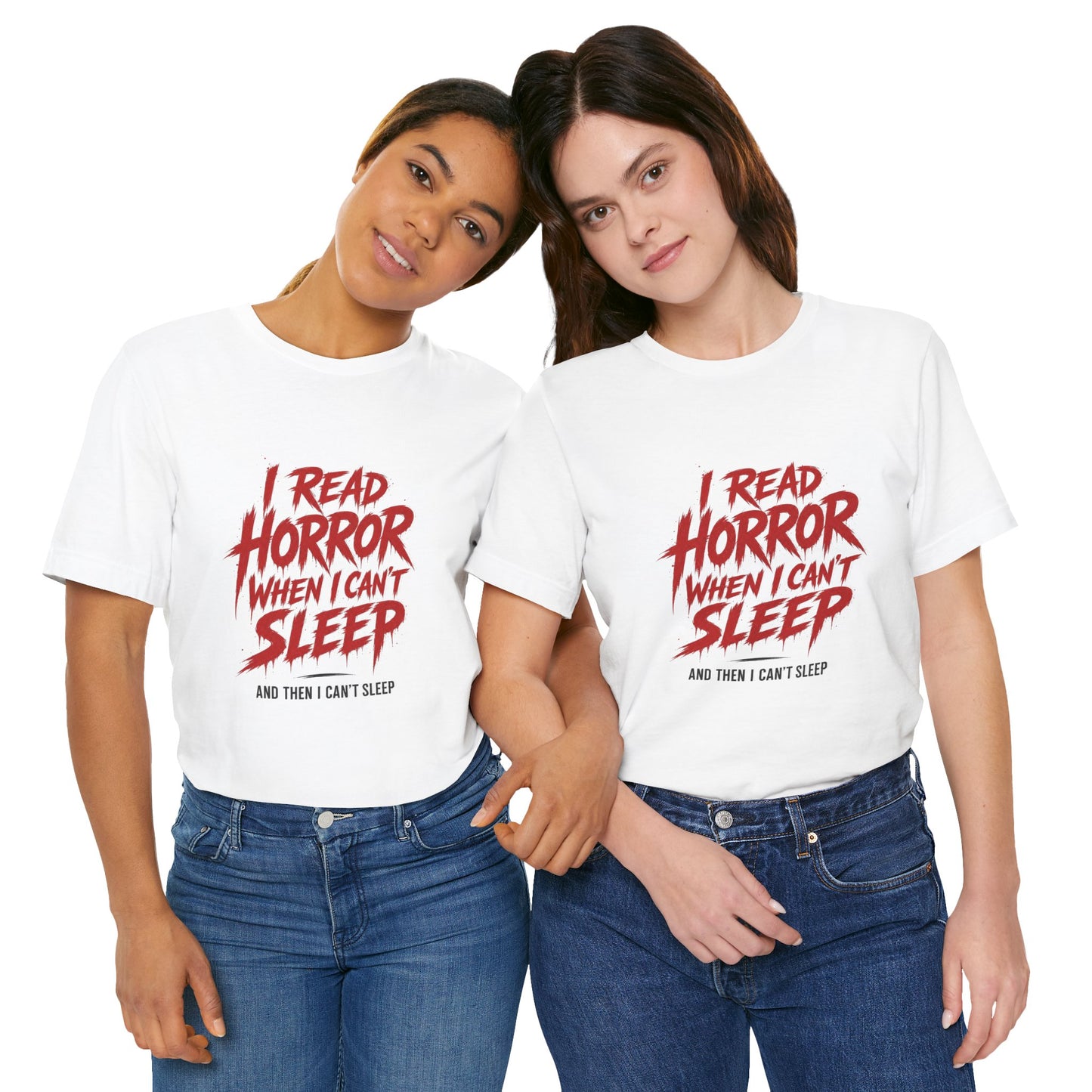 Airlume Cotton - Horror Reader Tee — "I Read Horror When I Can’t Sleep" Graphic T-Shirt