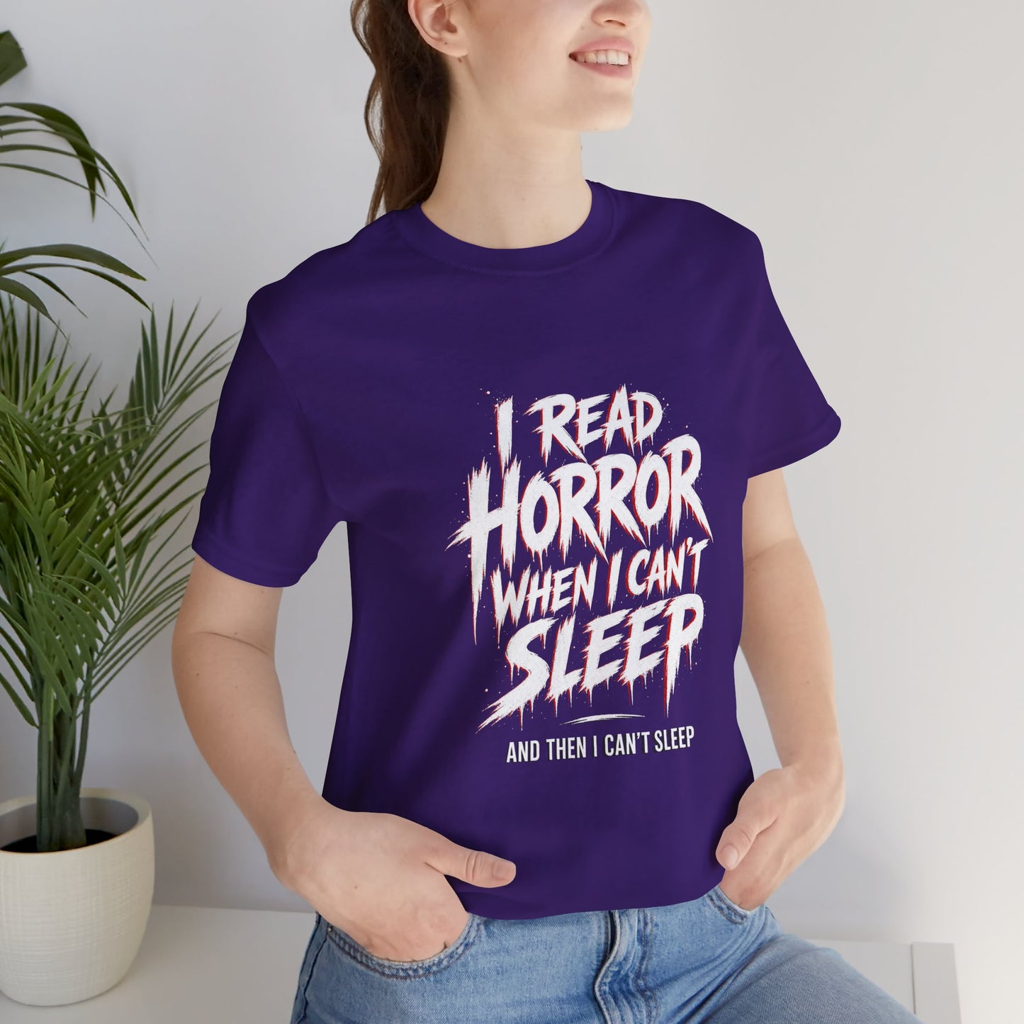 Airlume Cotton - Horror Reader Tee — "I Read Horror When I Can’t Sleep" Graphic T-Shirt