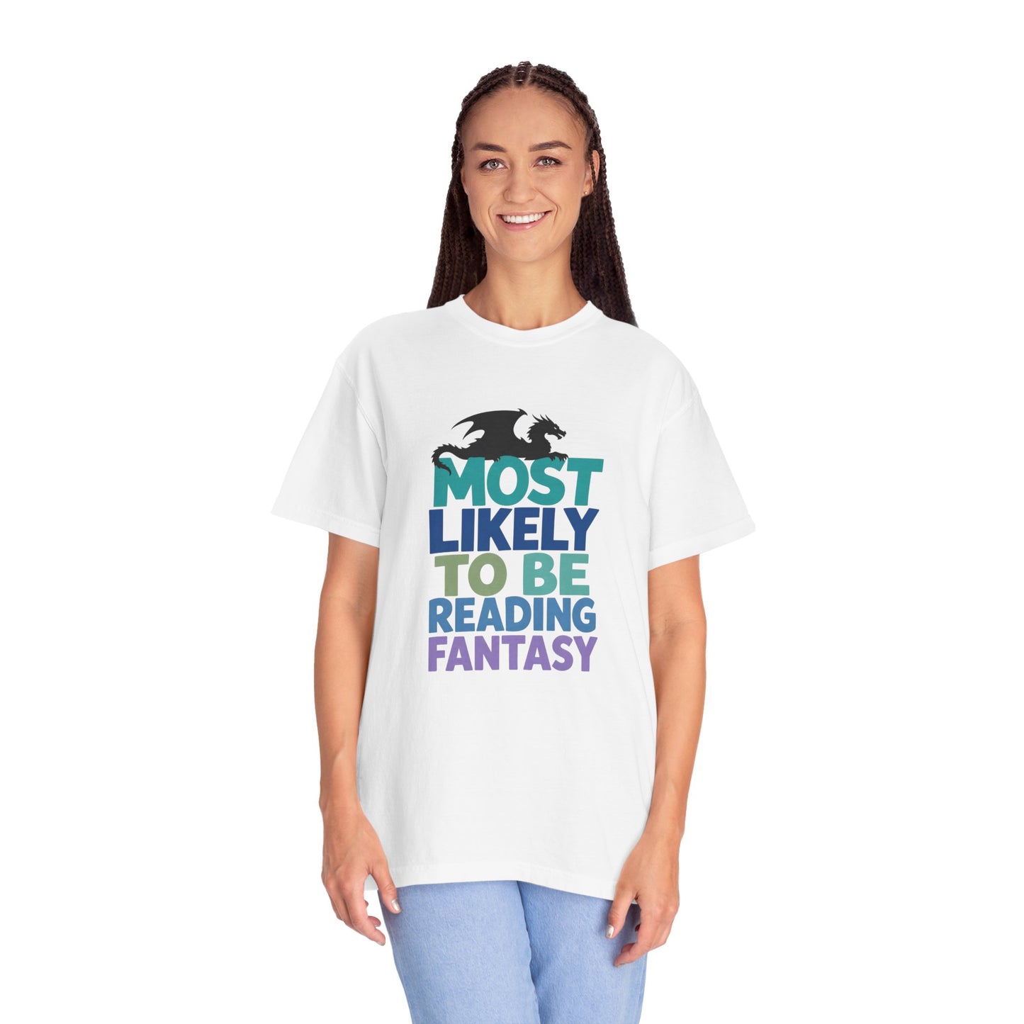 Fantasy Reader T-Shirt — "Most Likely to Be Reading Fantasy" Graphic Tee