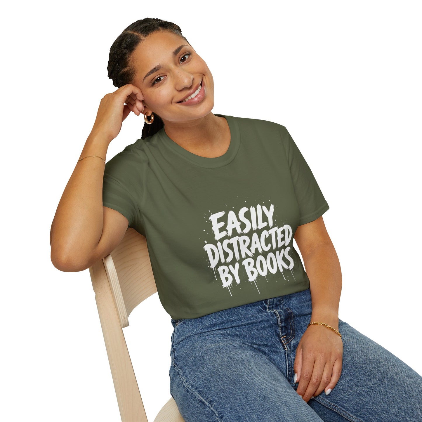 Lightweight Fabric - "Easily Distracted by Books" T‑Shirt