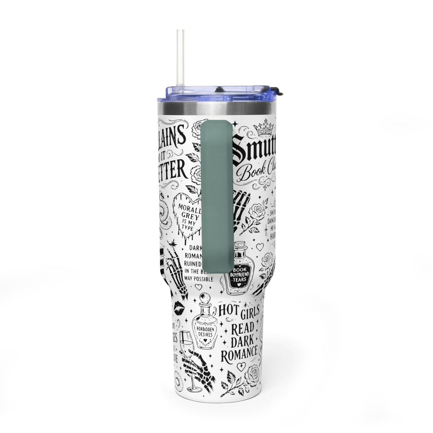 40oz Tumbler — "In My Dark Romance Era (Probably Smut)" Graphic Vacuum Travel Mug