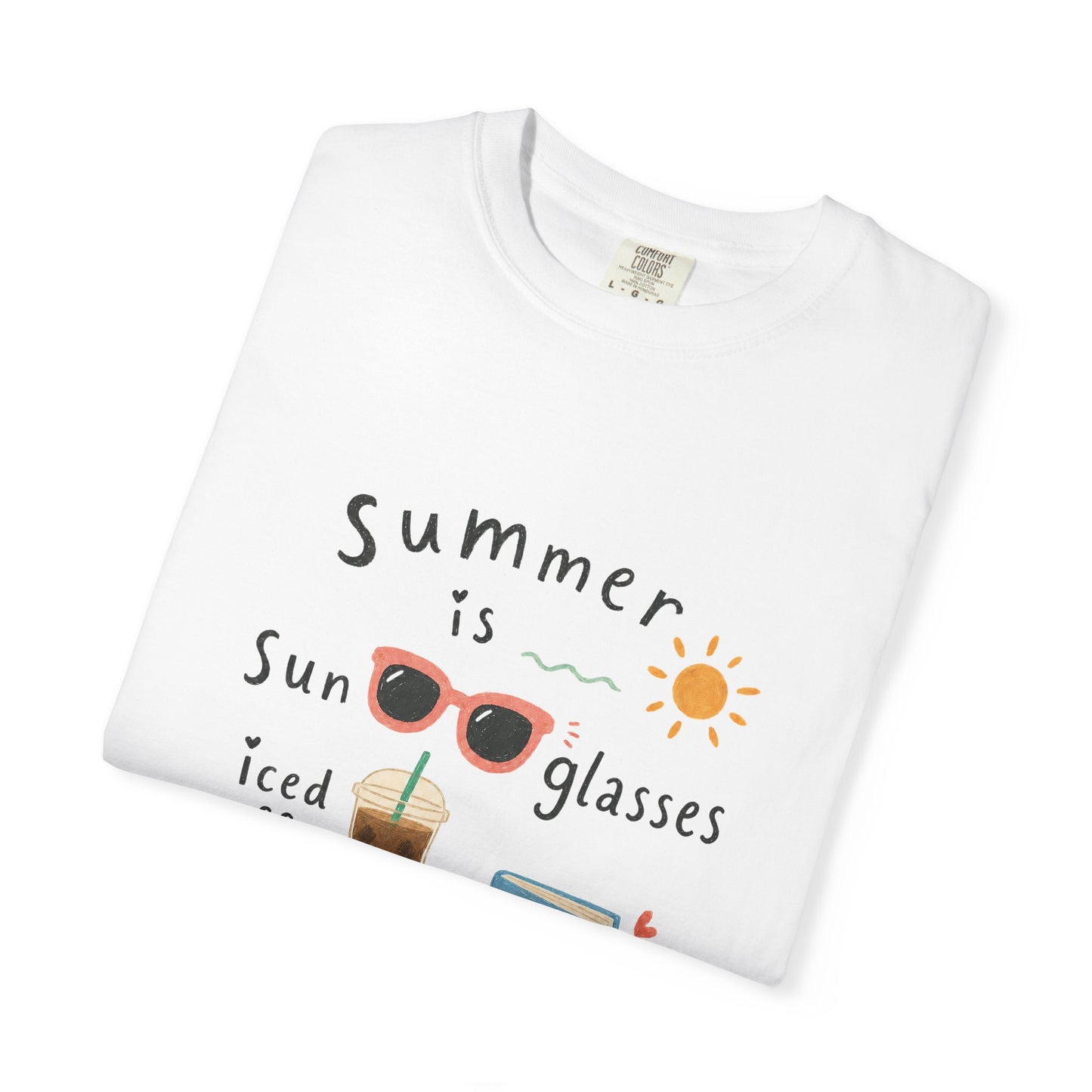 "Summer Is Sunglasses, Iced Coffee & Books" T-Shirt