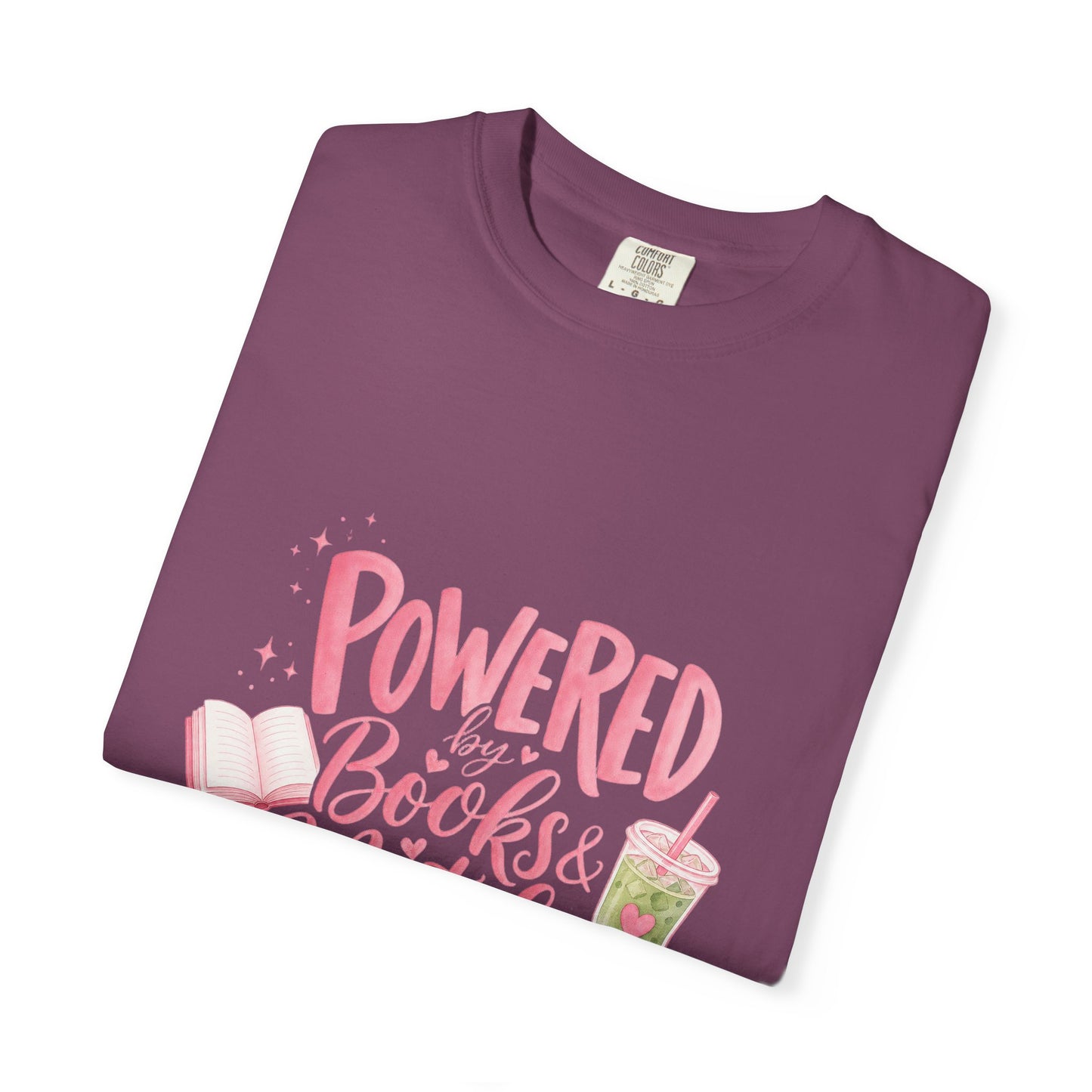 "Powered by Books & Matcha" T-Shirt