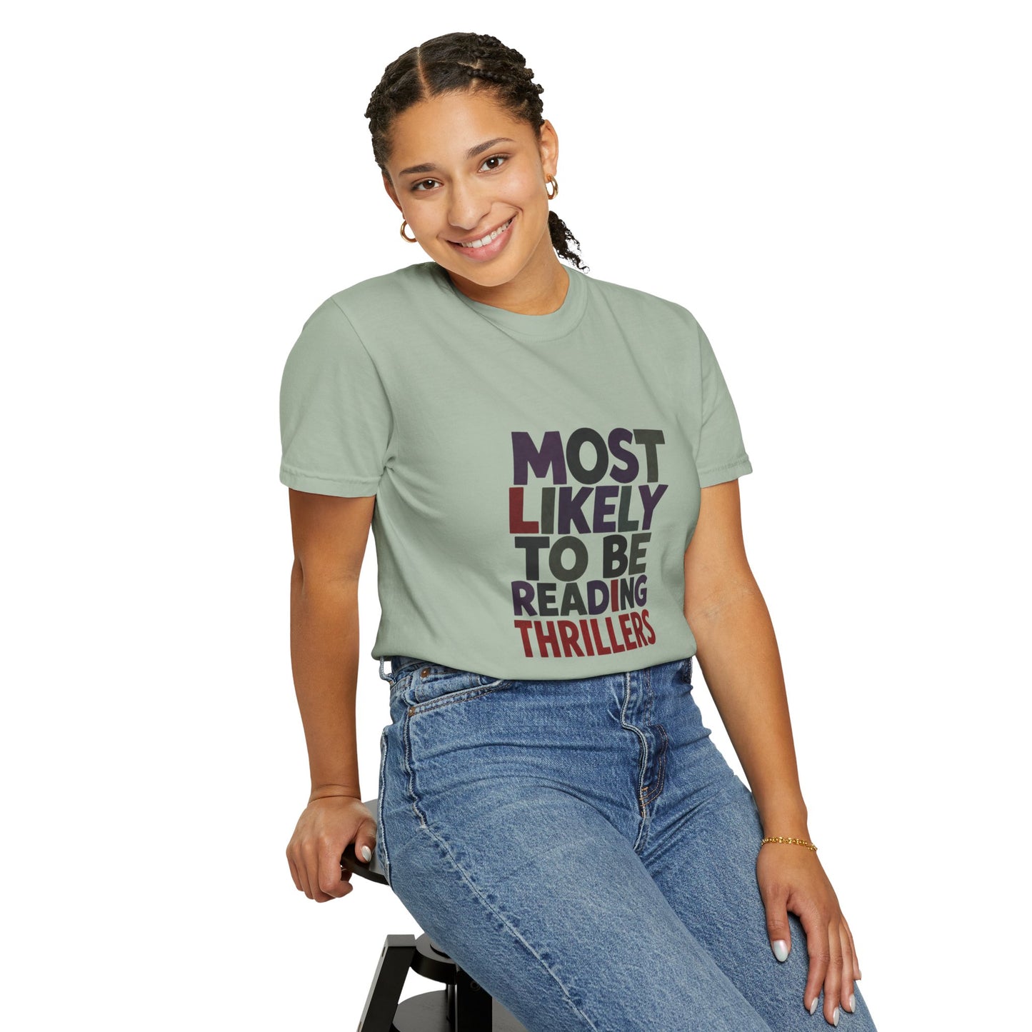 “Most Likely to Be Reading Thrillers” Graphic T-shirt