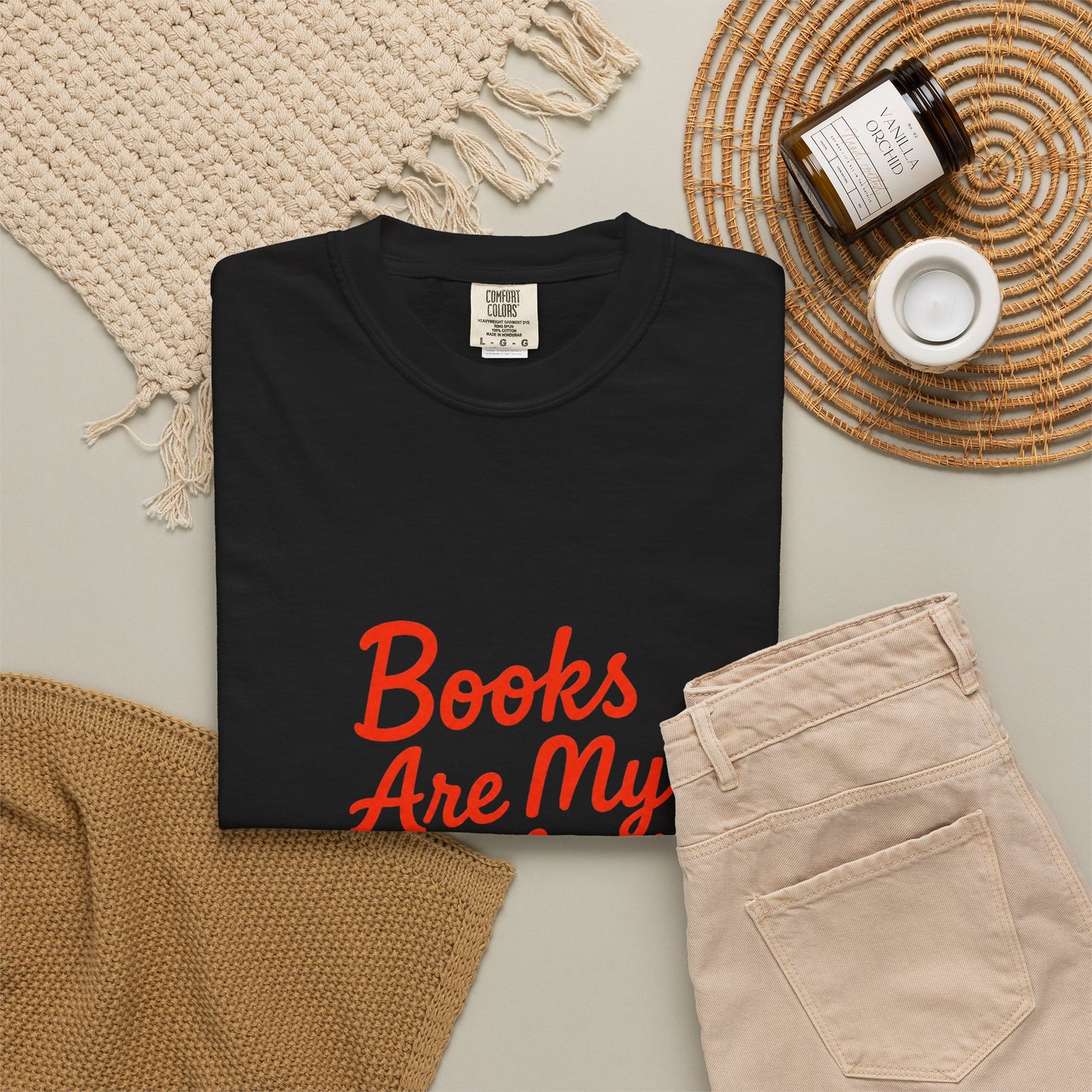 Books Are My Hyperfixation T-Shirt — Cute Red Script Reading Tee for Book Lovers
