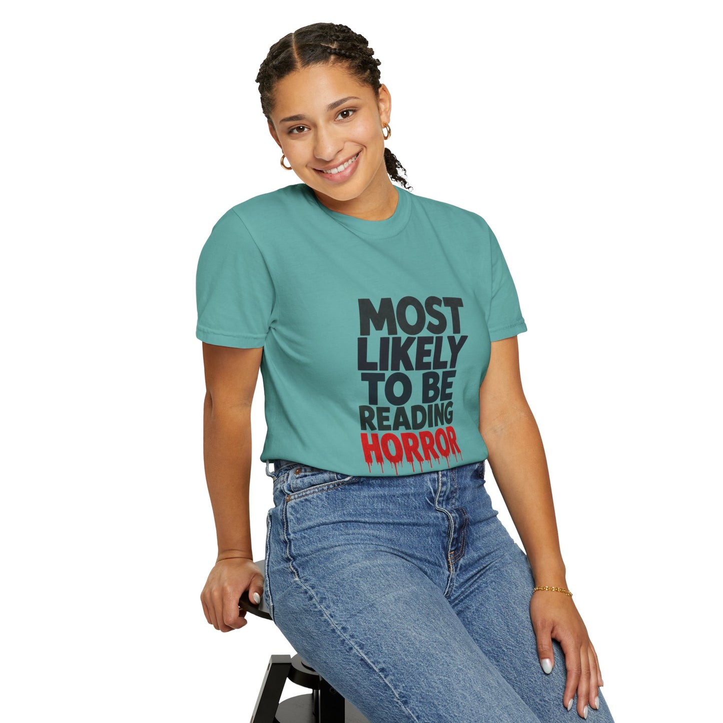 Horror Reader T-Shirt — "Most Likely to Be Reading Horror" Graphic Tee
