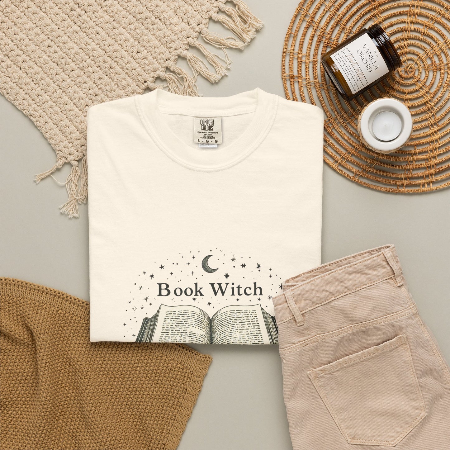 "Book Witch" T-Shirt — Vintage Open Spellbook Design for Readers & Witches